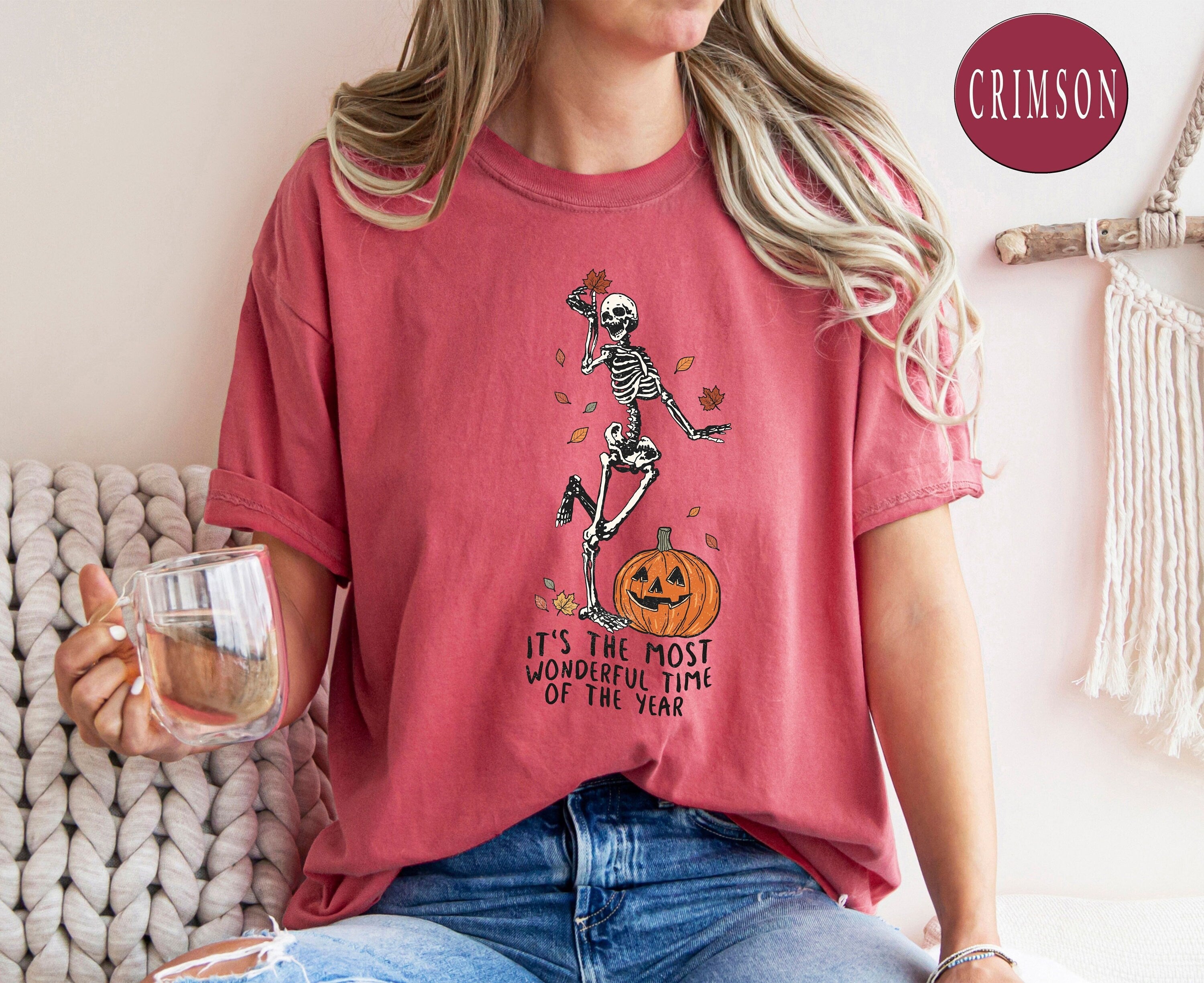 Comfort Colors®It's The Most Wonderful Time Shirt, Spooky Funny Shirt, Spooky Retro Tee Shirt, Retro Halloween, Garment Dyed, Boho, Vintage