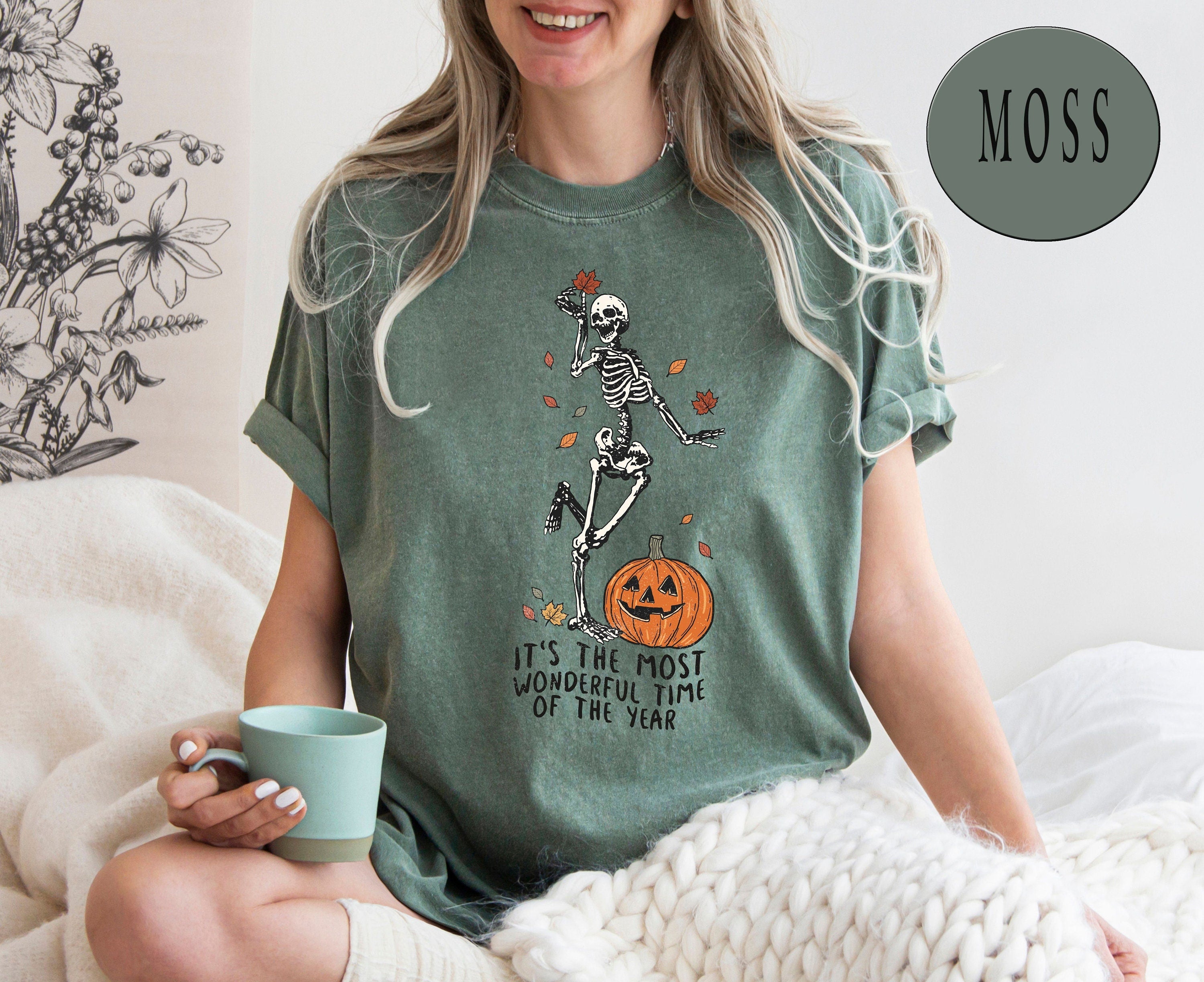 Comfort Colors®It's The Most Wonderful Time Shirt, Spooky Funny Shirt, Spooky Retro Tee Shirt, Retro Halloween, Garment Dyed, Boho, Vintage