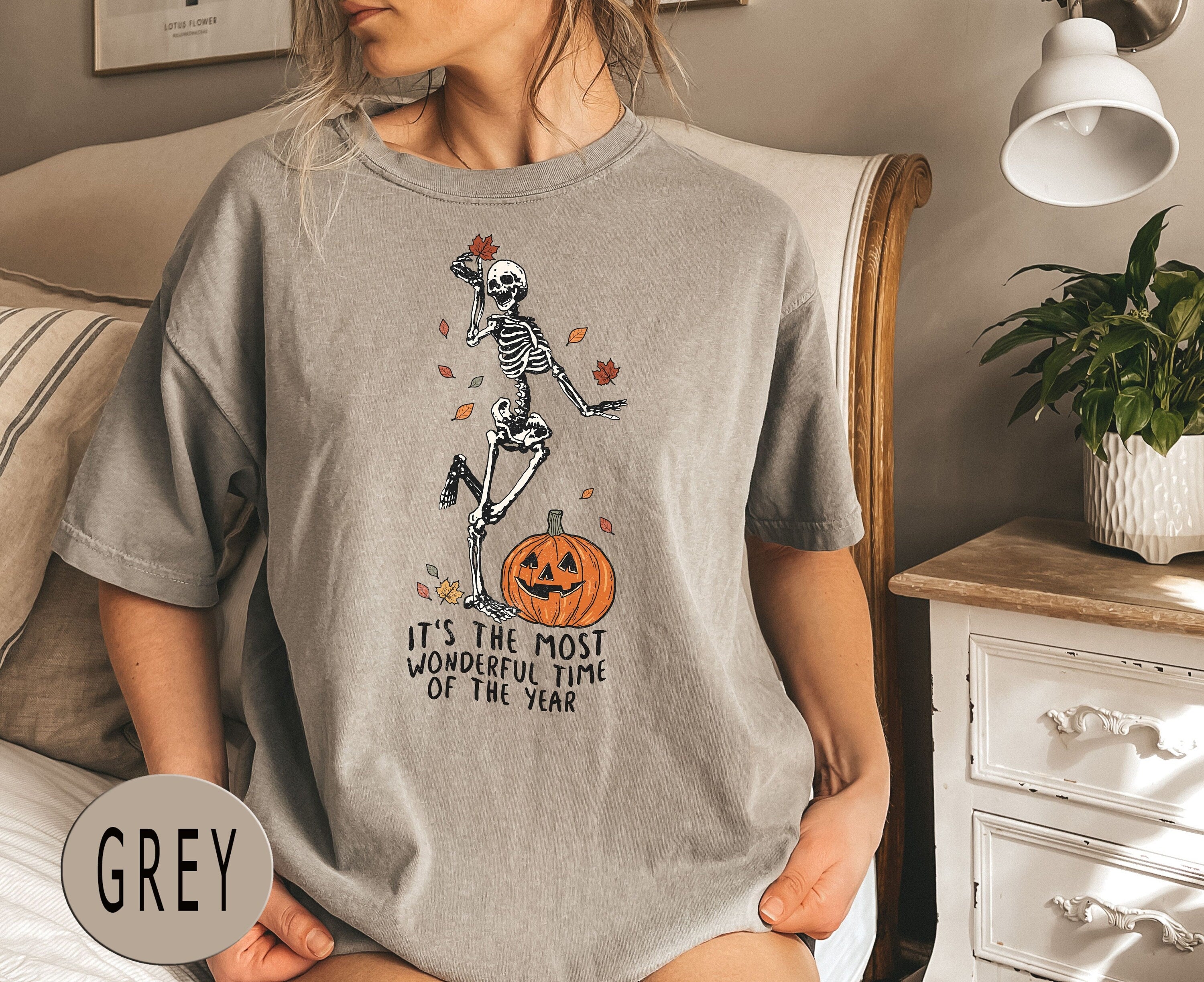 Comfort Colors®It's The Most Wonderful Time Shirt, Spooky Funny Shirt, Spooky Retro Tee Shirt, Retro Halloween, Garment Dyed, Boho, Vintage