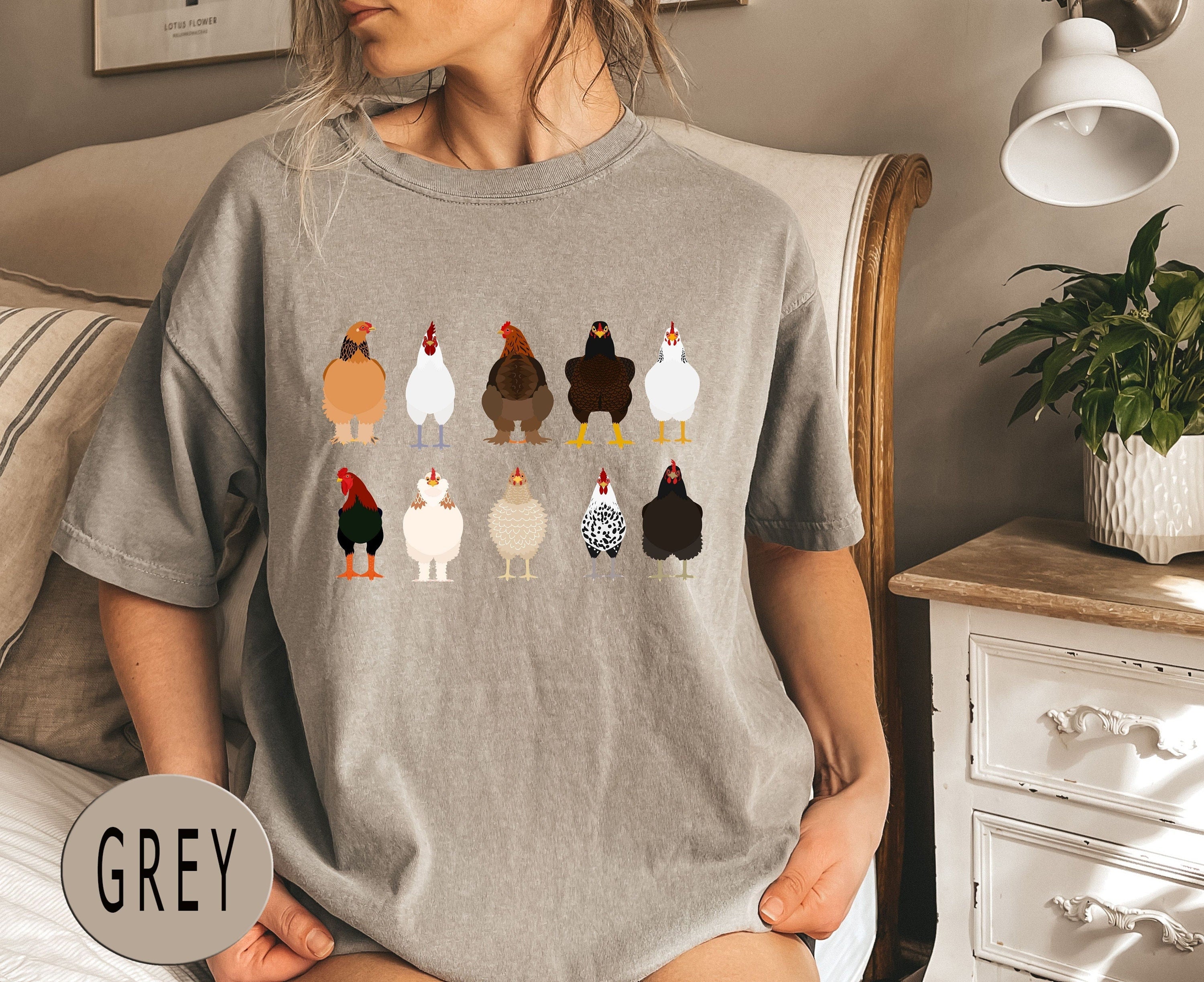 Cute Chicken Comfort Colors® Breeds Shirt For Farmer, Funny Chicken Shirt, Chicken Mom Tee, Farm Girl Shirt, Farm Family Tee, Farmer Dad Tee