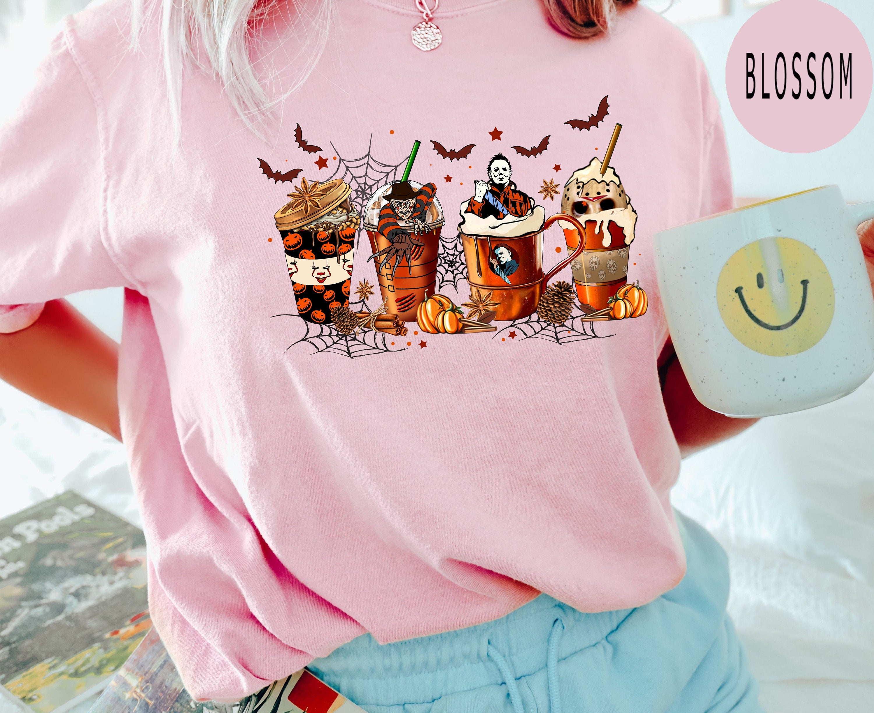 Comfort Colors® Skeleton Coffee Cups Shirt, Coffee Cups Shirt, Skull Coffee Cup Tshirt, Skeleton Halloween Shirt, Coffee Lover T-Shirt