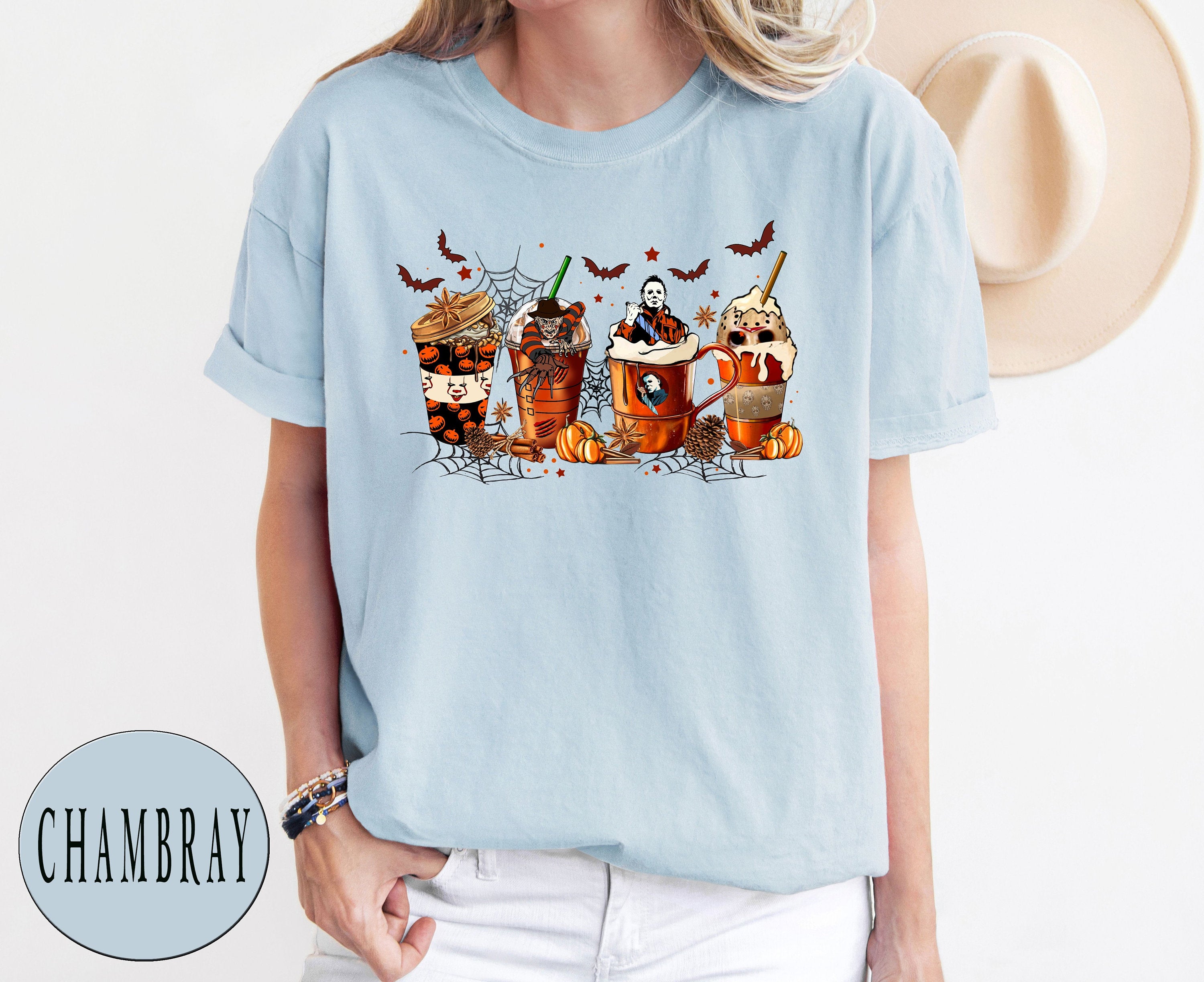 Comfort Colors® Skeleton Coffee Cups Shirt, Coffee Cups Shirt, Skull Coffee Cup Tshirt, Skeleton Halloween Shirt, Coffee Lover T-Shirt