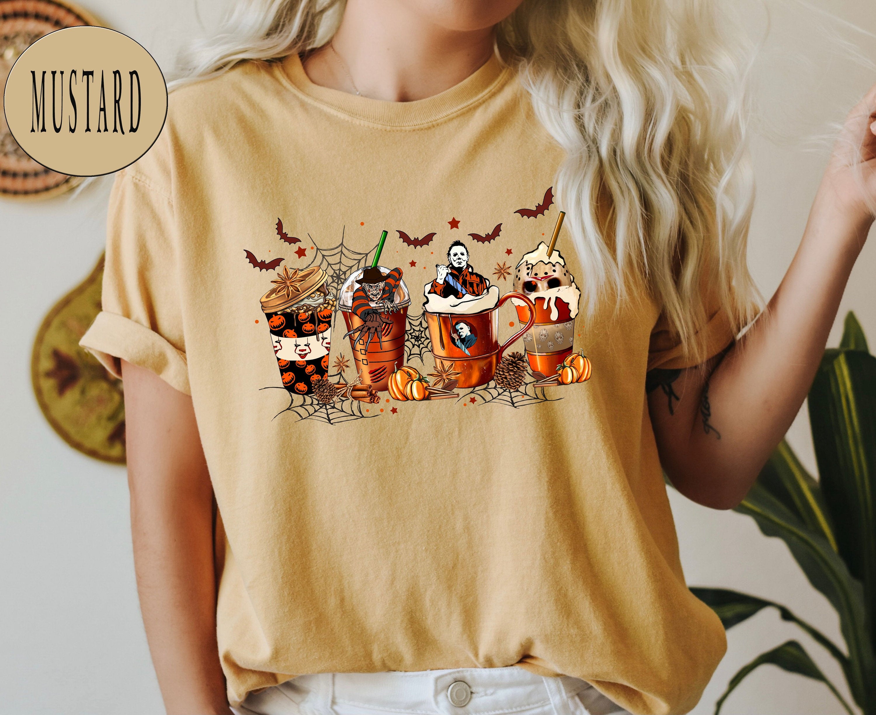 Comfort Colors® Skeleton Coffee Cups Shirt, Coffee Cups Shirt, Skull Coffee Cup Tshirt, Skeleton Halloween Shirt, Coffee Lover T-Shirt