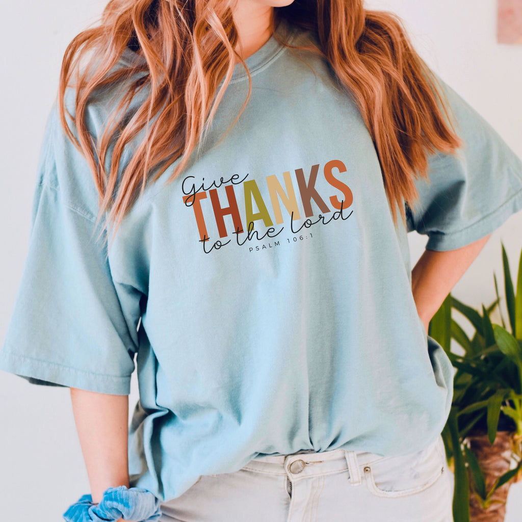 Comfort Colors® Give Thanks To The Lord Shirt, Bible Verse Shirt, Thankful Shirt, Thanksgiving Shirt, Thanksgiving Family Shirt, Fall Shirt