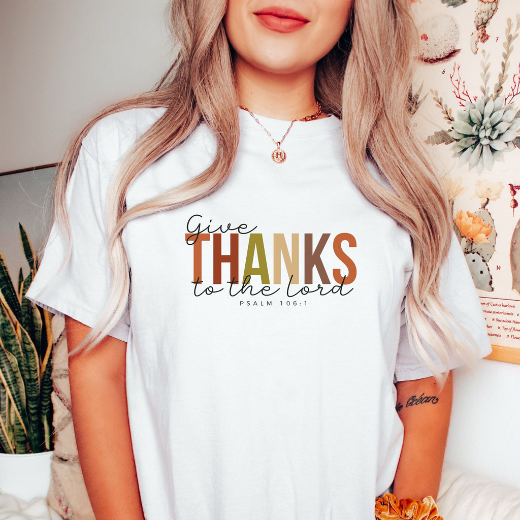 Comfort Colors® Give Thanks To The Lord Shirt, Bible Verse Shirt, Thankful Shirt, Thanksgiving Shirt, Thanksgiving Family Shirt, Fall Shirt