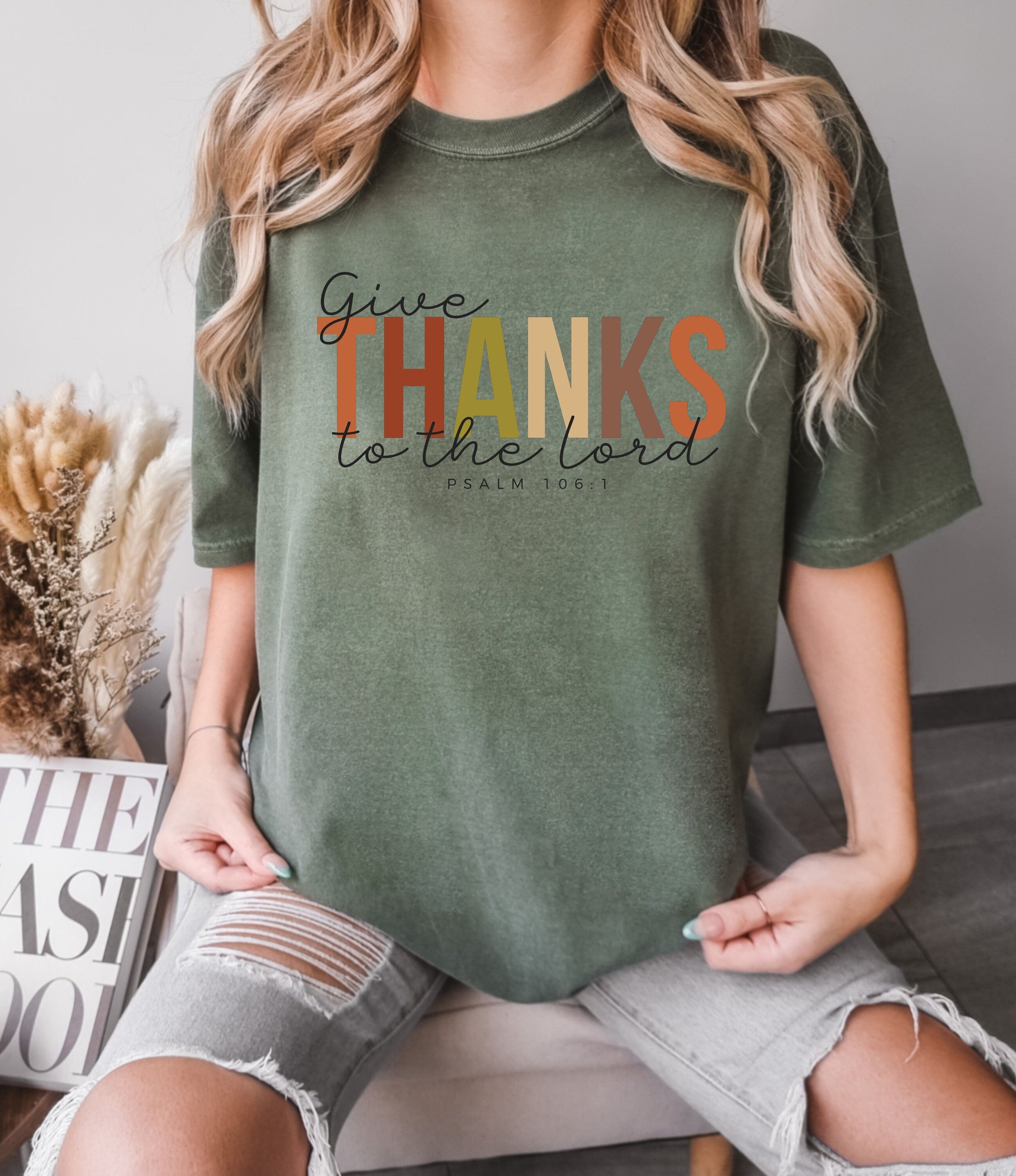 Comfort Colors® Give Thanks To The Lord Shirt, Bible Verse Shirt, Thankful Shirt, Thanksgiving Shirt, Thanksgiving Family Shirt, Fall Shirt