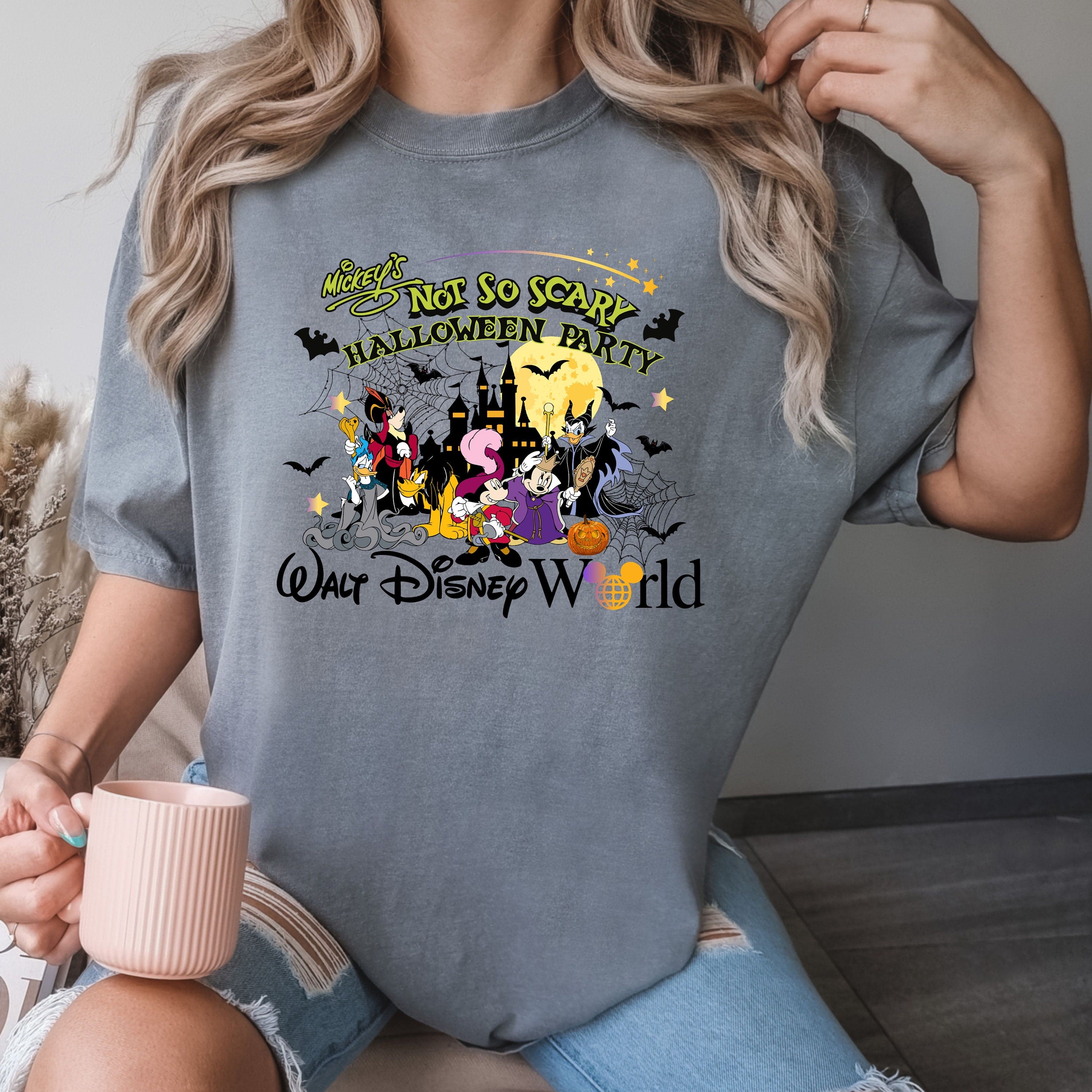 Comfort Colors® Mickey's Not So Scary Halloween Party Shirt, Mickey And Friends Halloween Party T Shirt