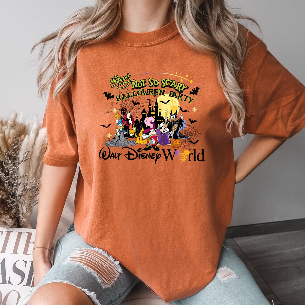 Comfort Colors® Mickey's Not So Scary Halloween Party Shirt, Mickey And Friends Halloween Party T Shirt