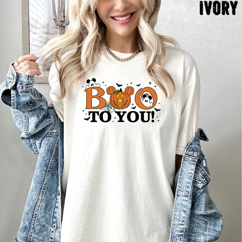 Comfort Colors® Boo To You Shirt, Halloween Ghost Shirt, Halloween Pumpkin Shirt, Mickey Ghost Shirt, Spider Halloween Tee, Halloween Gift