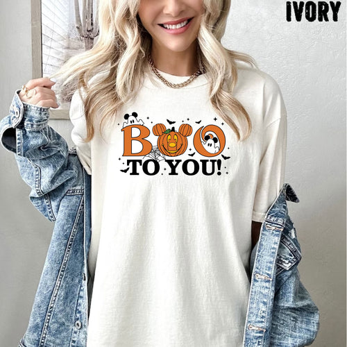 Comfort Colors® Boo To You Shirt, Halloween Ghost Shirt, Halloween Pumpkin Shirt, Mickey Ghost Shirt, Spider Halloween Tee, Halloween Gift