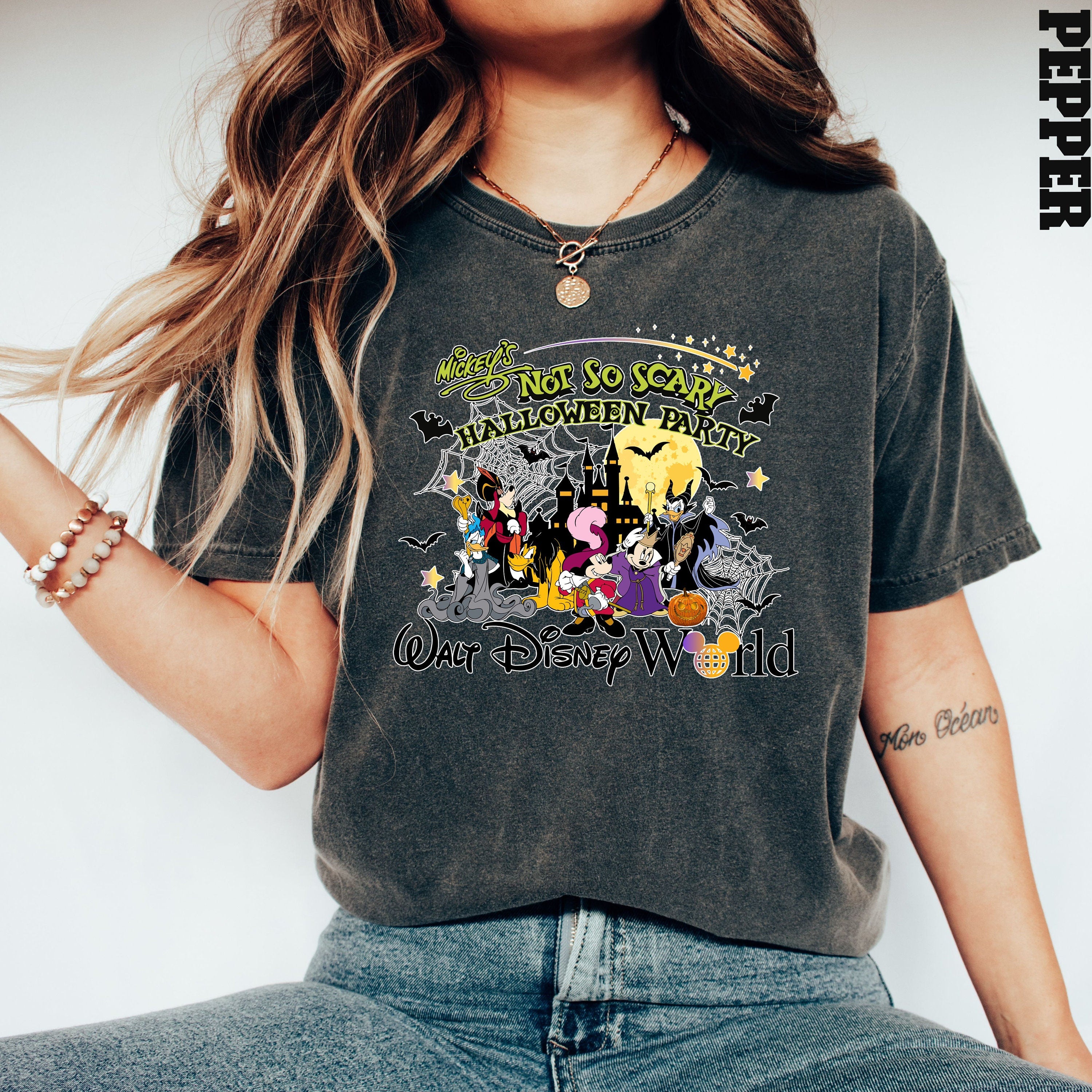 Comfort Colors® Mickey's Not So Scary Halloween Party Shirt, Mickey And Friends Halloween Party T Shirt
