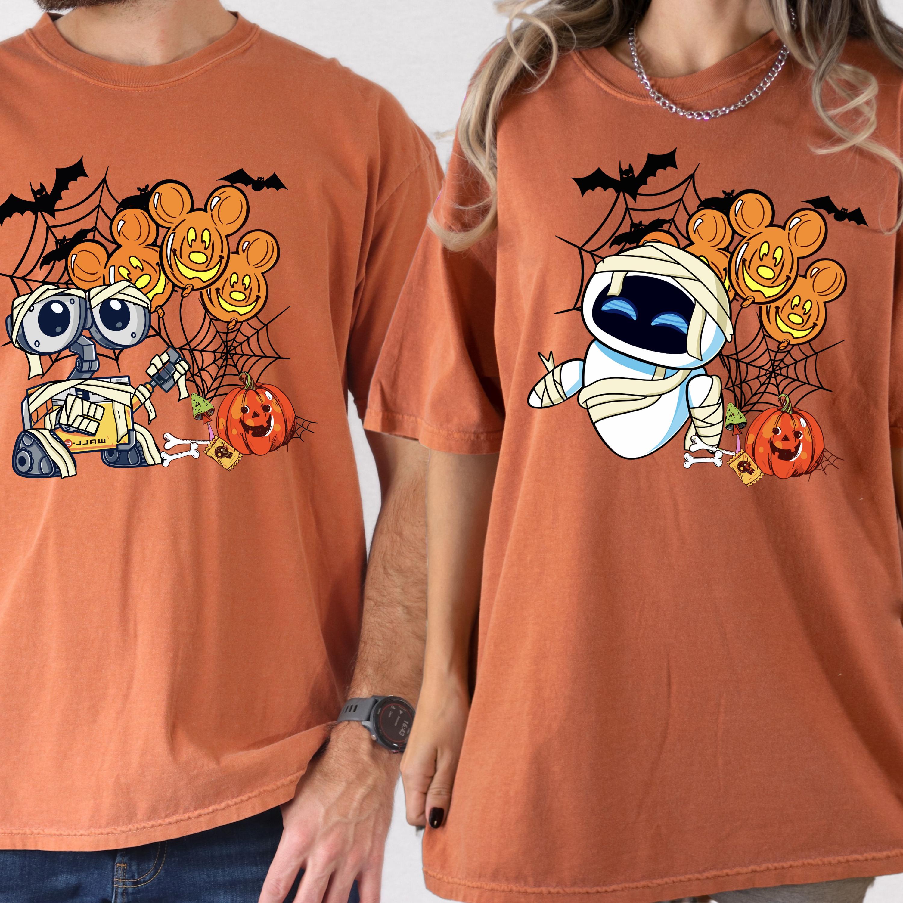 Comfort Colors® Wall-e And Eve Halloween T-Shirt, Halloween Couple Shirt, Halloween Matching Shirt, Halloween Shirt