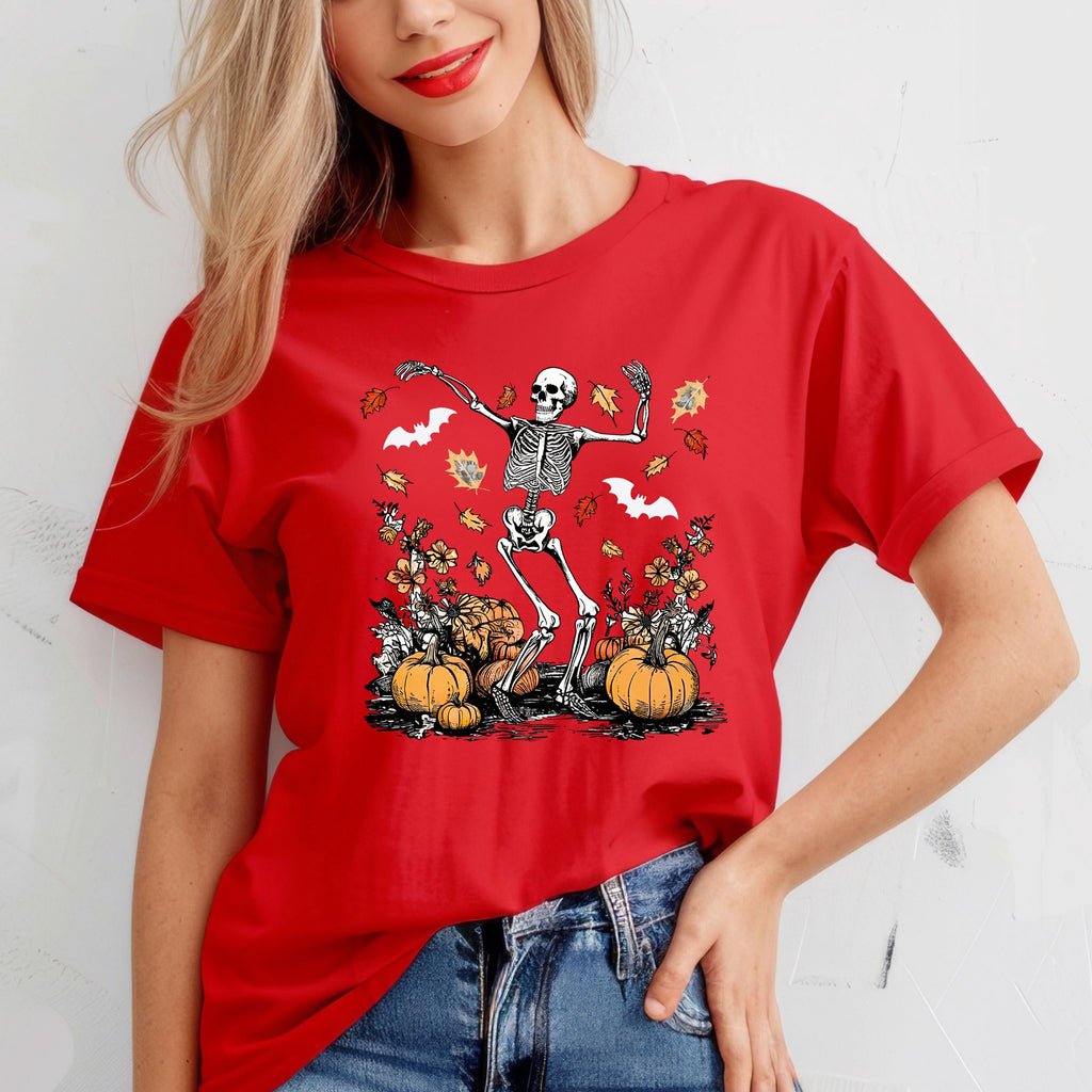 Comfort Colors® Dansing Skeleton Shirt, Pumpkin Fall Shirt, Skeleton Shirt, Halloween Shirt, Halloween Gift, Halloween Skeleton Shirt