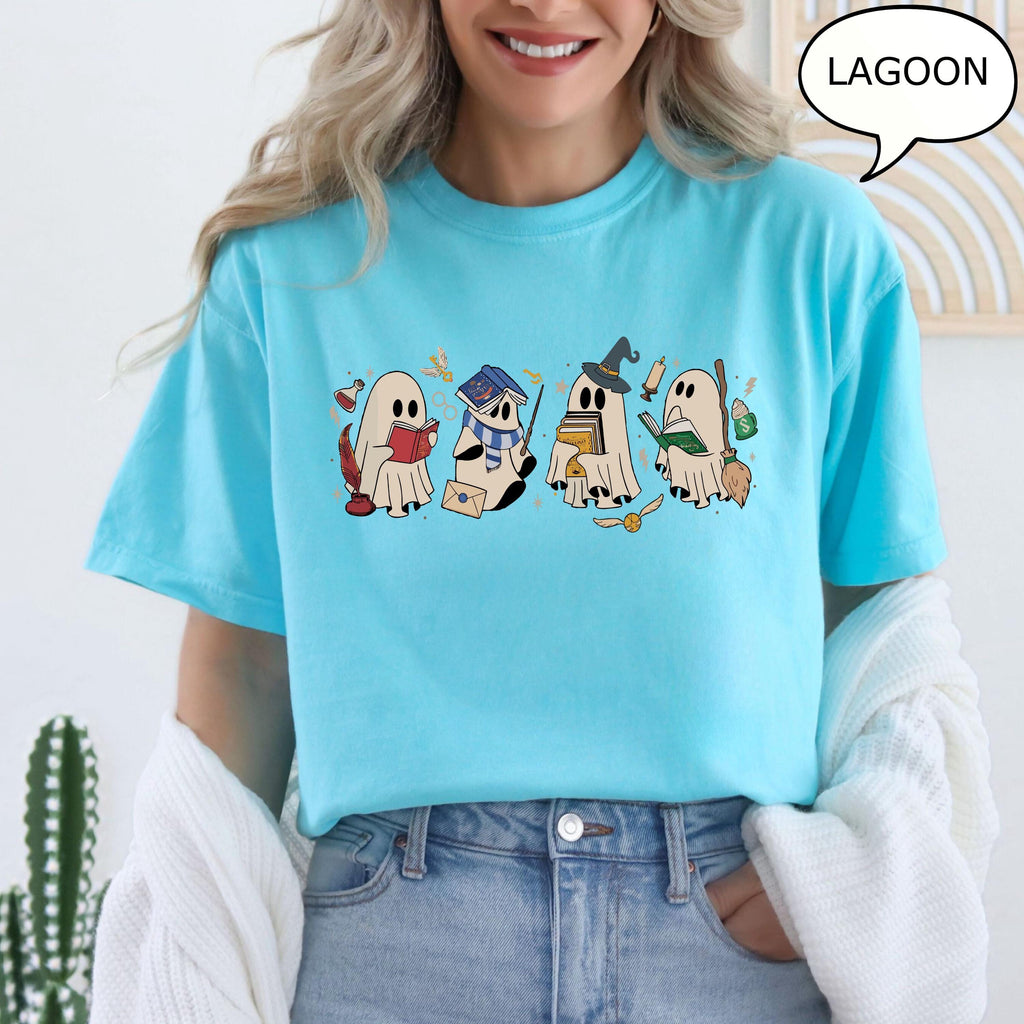 Comfort Colors® Funny Book Lover Ghost T-Shirt, Teacher Halloween Shirt, Halloween Ghost Shirt, Book Lover Gift, Halloween Teacher Gift