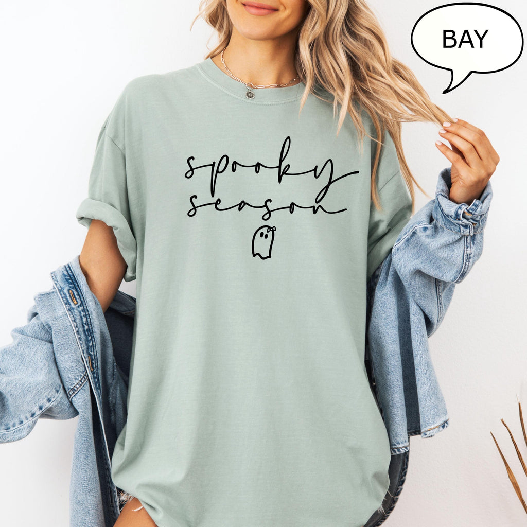 Comfort Colors® Spooky Season Shirt, Halloween T-Shirt, Halloween Woman Shirt, Cute Ghost Shirt, Spooky Halloween Shirt