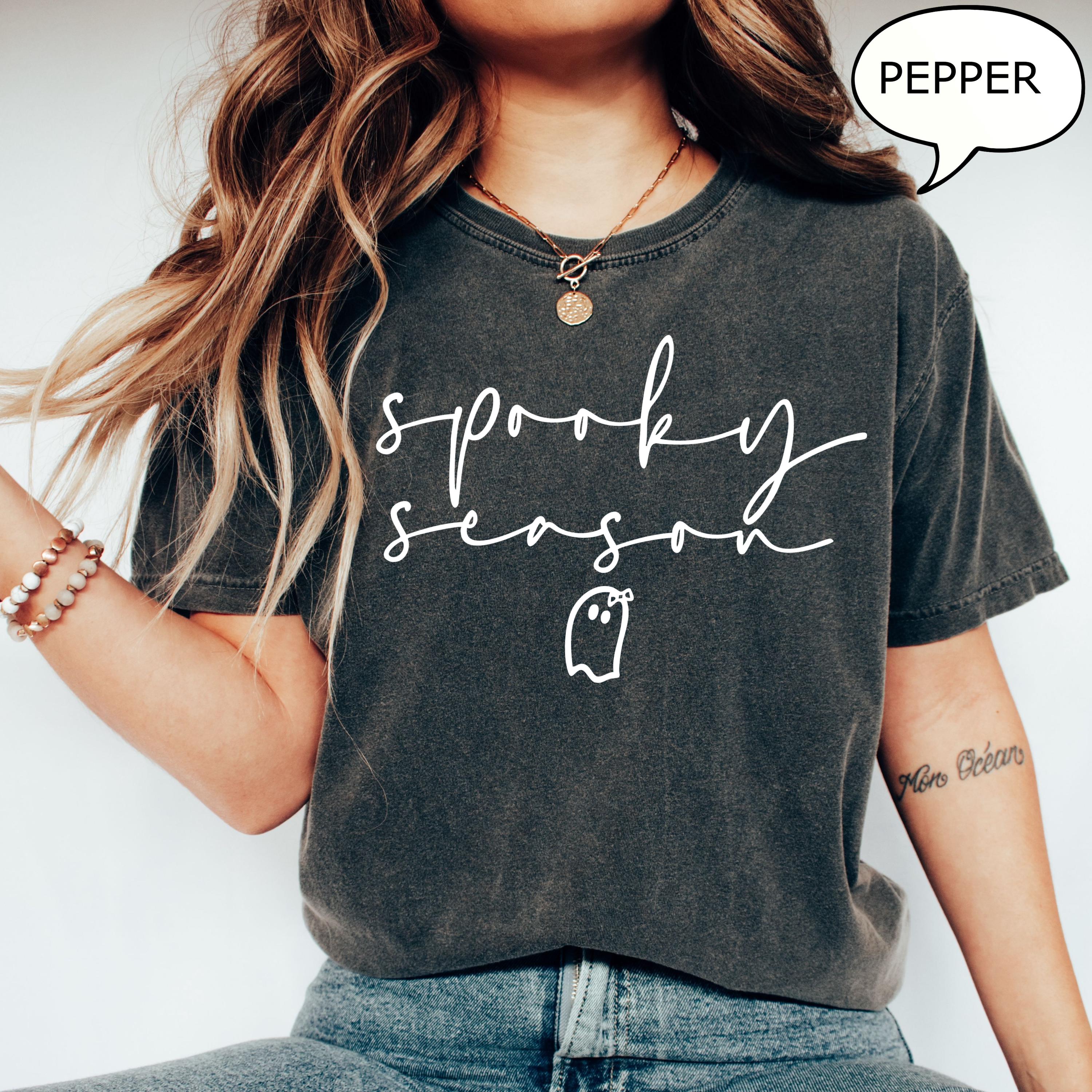 Comfort Colors® Spooky Season Shirt, Halloween T-Shirt, Halloween Woman Shirt, Cute Ghost Shirt, Spooky Halloween Shirt