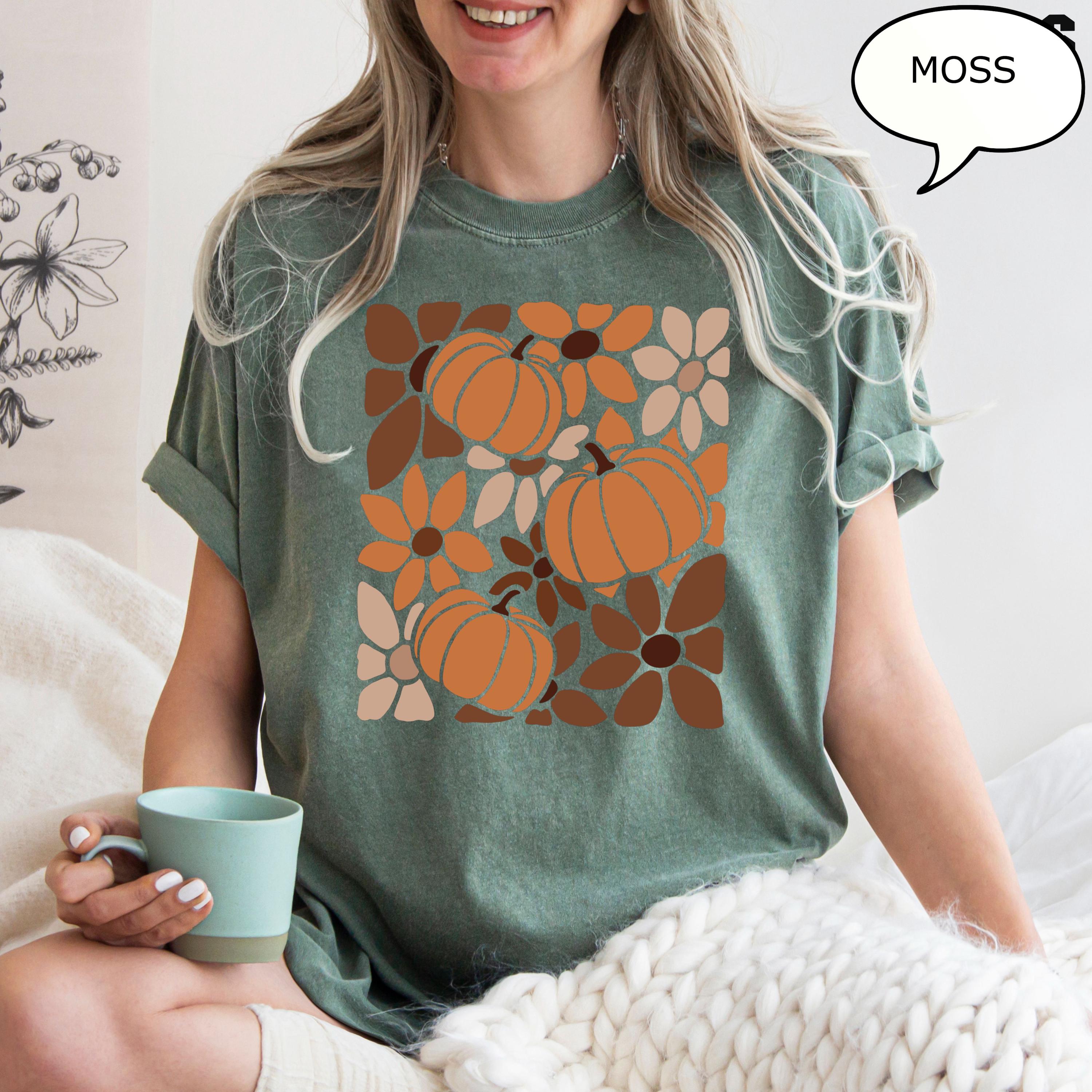 Comfort Colors® Boho Floral Pumpkin T-Shirt, Pumpkin Fall Shirt, Autumn Fall Shirt, Pumpkin Shirt, Thanksgiving Gift, Halloween Shirt