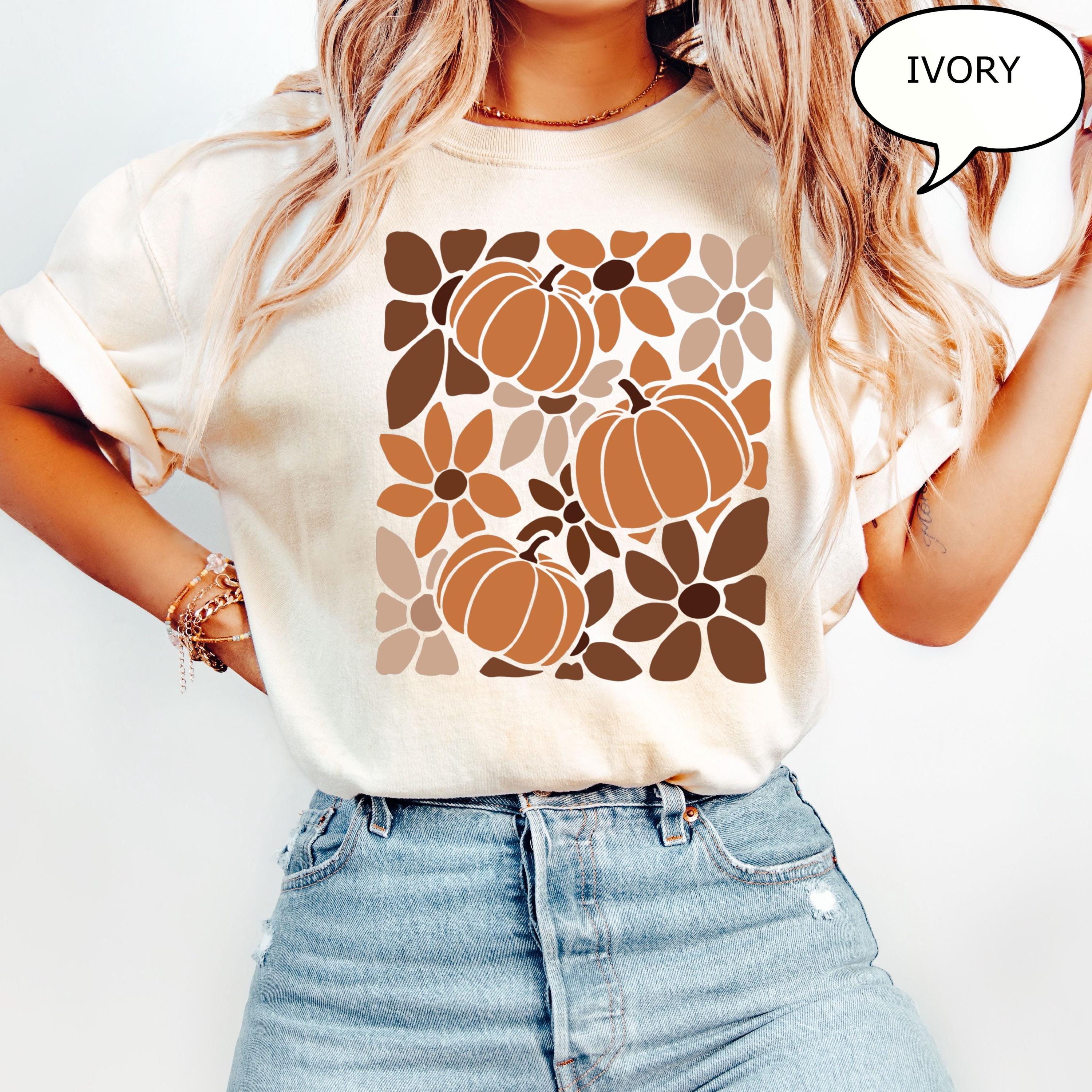 Comfort Colors® Boho Floral Pumpkin T-Shirt, Pumpkin Fall Shirt, Autumn Fall Shirt, Pumpkin Shirt, Thanksgiving Gift, Halloween Shirt