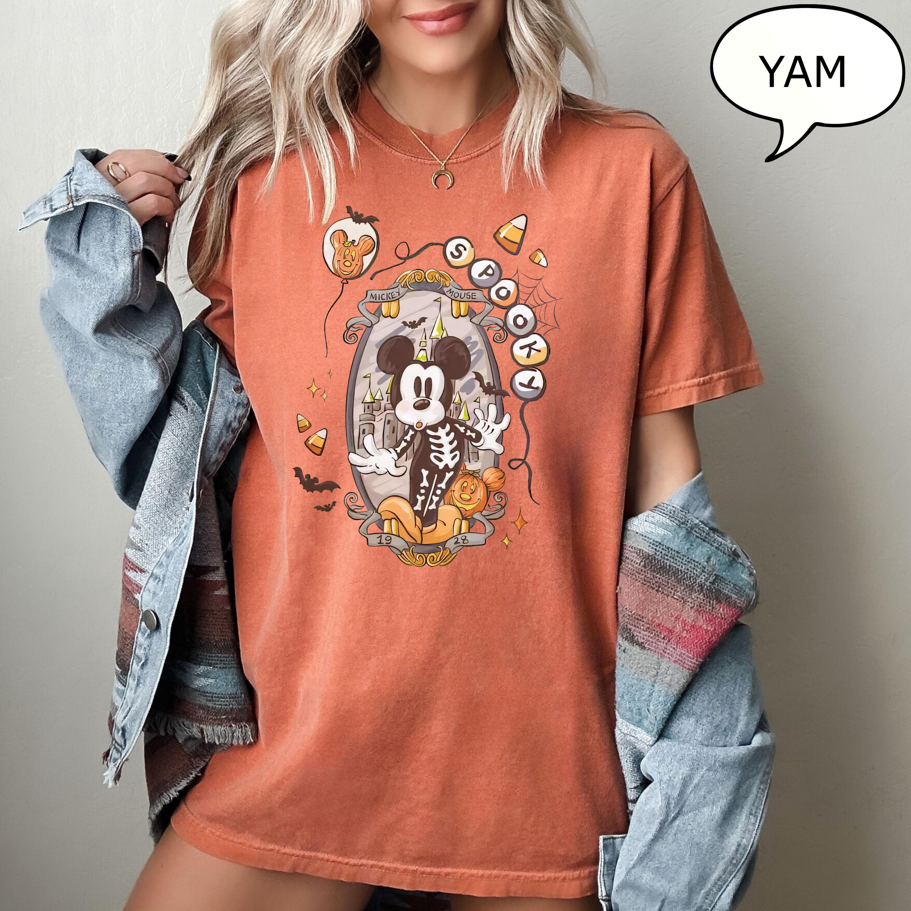Comfort Colors® Spooky Mickey Mouse T-Shirt, Mickey Halloween Shirt, Skeleton Mickey Shirt, Halloween Shirt