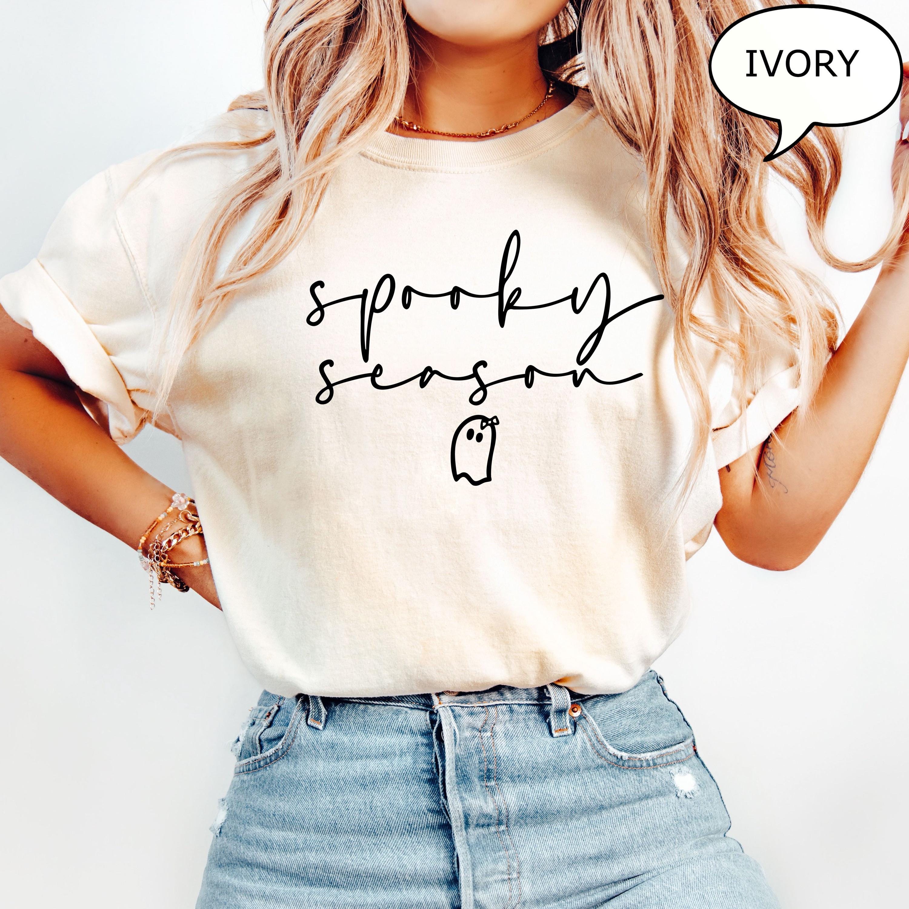 Comfort Colors® Spooky Season Shirt, Halloween T-Shirt, Halloween Woman Shirt, Cute Ghost Shirt, Spooky Halloween Shirt