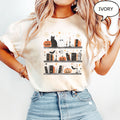 Comfort Colors® Pumpkin Cat Ghost and Book Shirt, Halloween Teacher Shirt, Book Lover Halloween Shirt, Retro Ghost Shirt