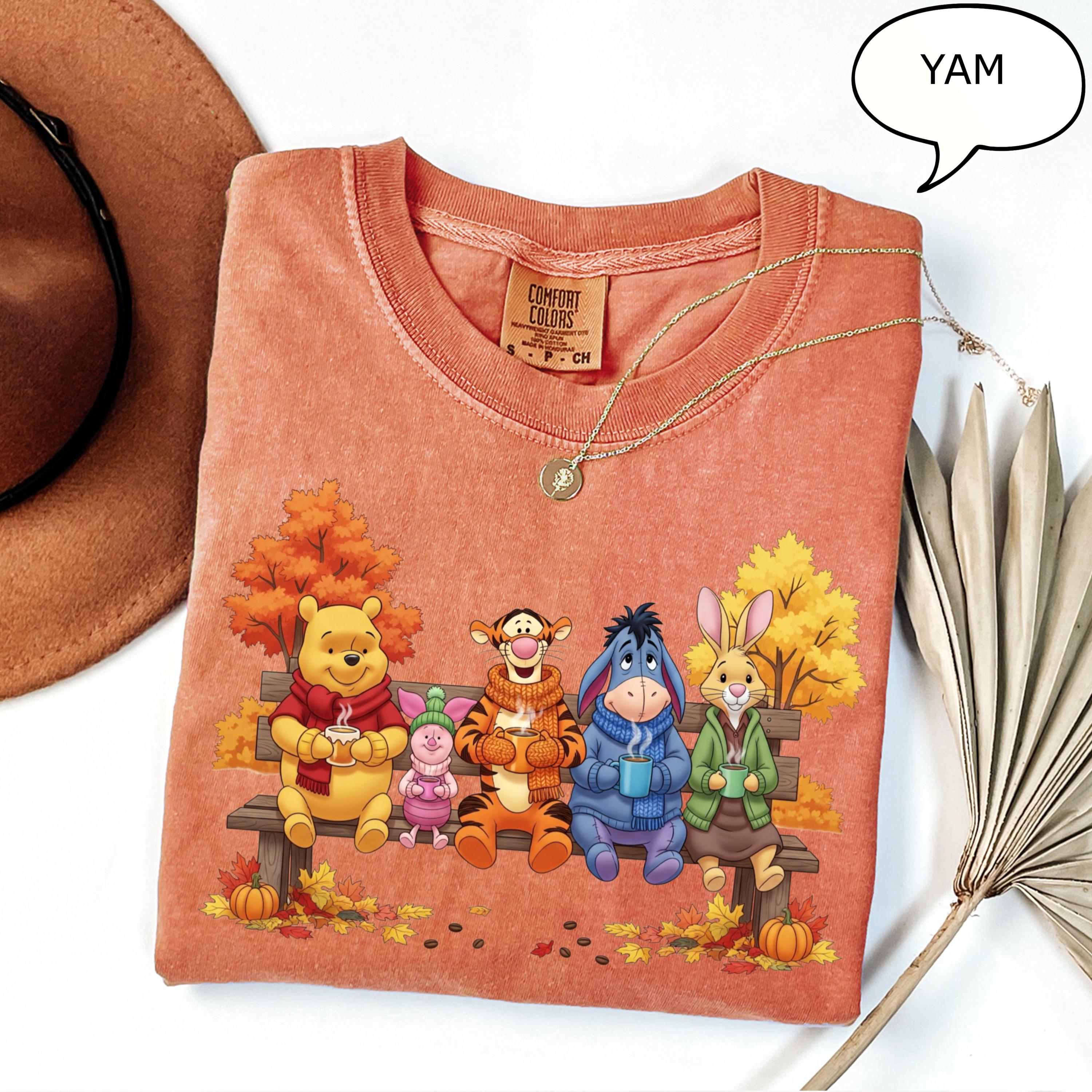 Comfort Colors® Winnie The Pooh Fall T-Shirt, Friends Shirt, Pooh And Co Autumn Shirt, Thanksgiving Shirt