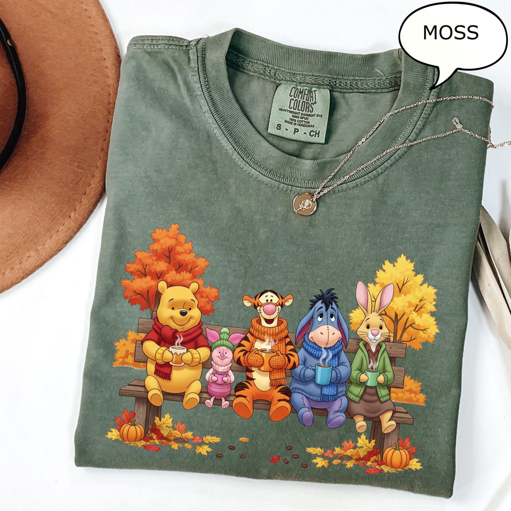 Comfort Colors® Winnie The Pooh Fall T-Shirt, Friends Shirt, Pooh And Co Autumn Shirt, Thanksgiving Shirt