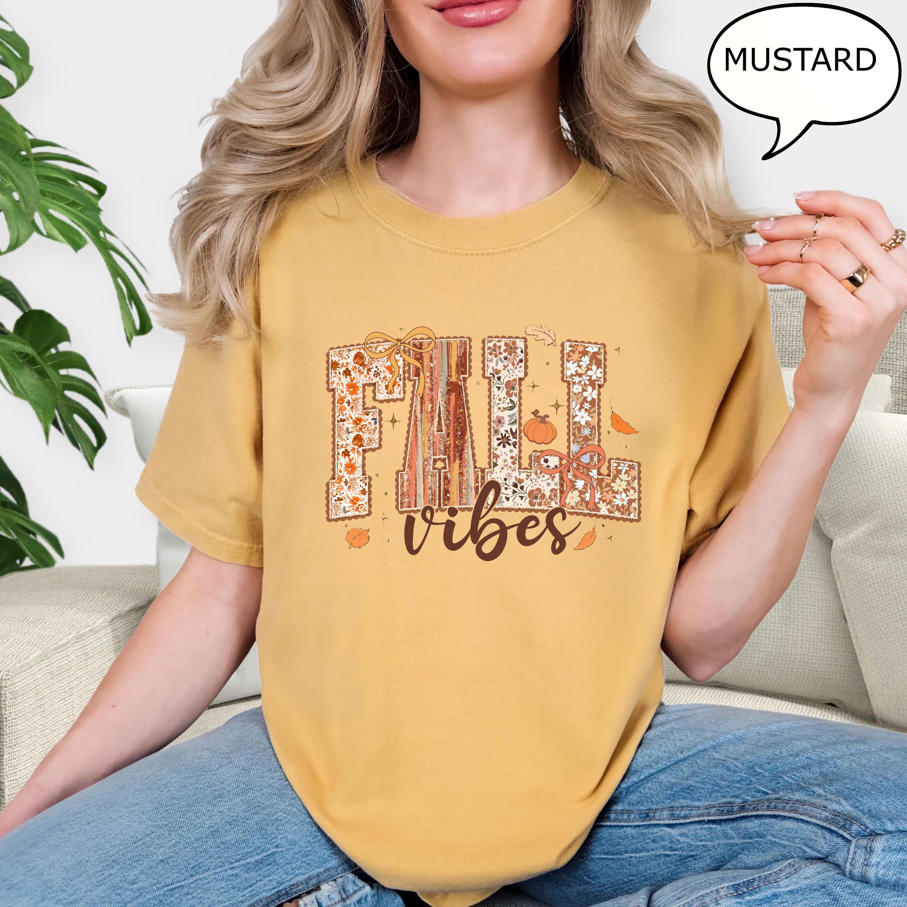 Comfort Colors® Fall Vibes T-Shirt, Autumn Shirt, Fall Season Shirt, Fall Apparel Shirt, Thanksgiving Shirt, Halloween Gift