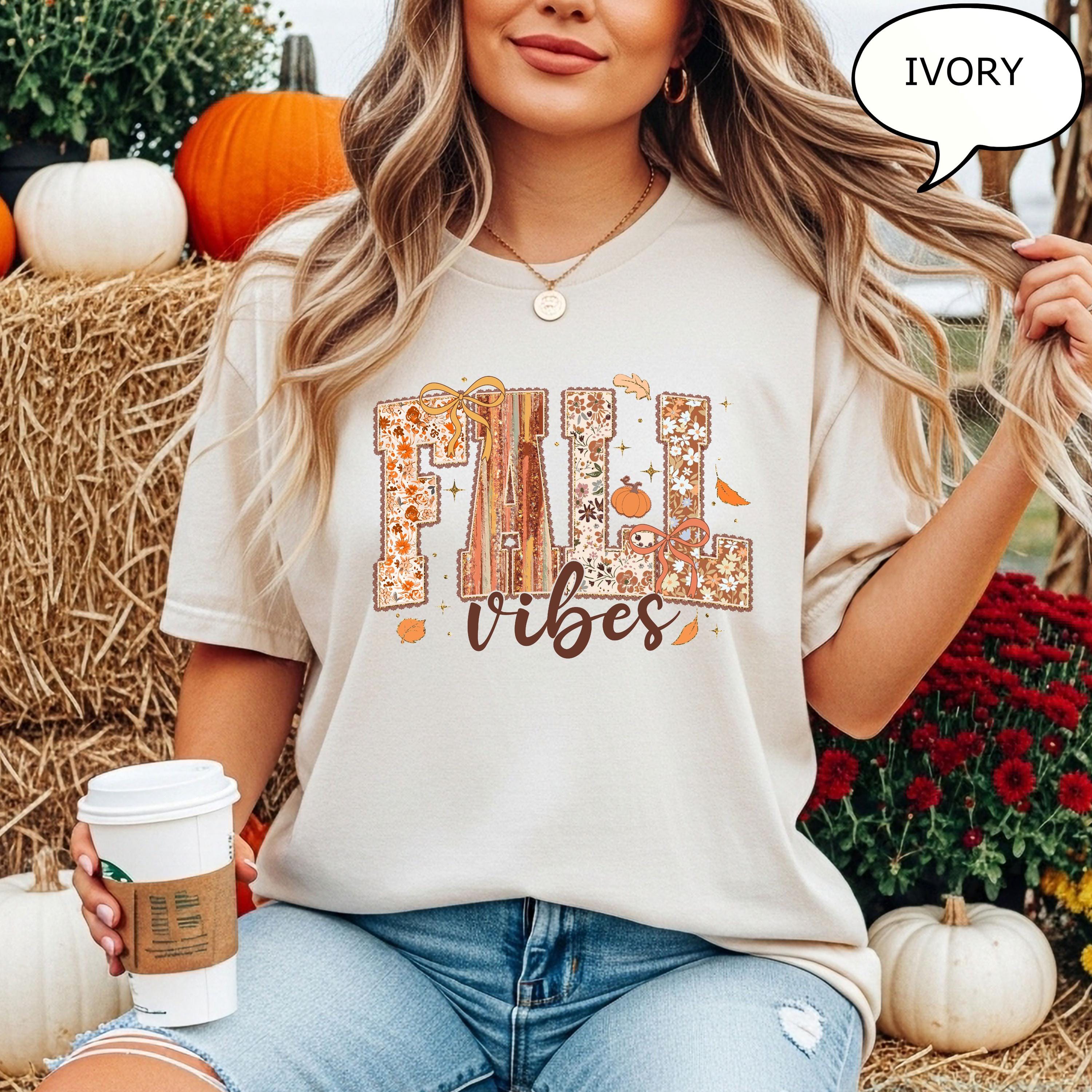 Comfort Colors® Fall Vibes T-Shirt, Autumn Shirt, Fall Season Shirt, Fall Apparel Shirt, Thanksgiving Shirt, Halloween Gift