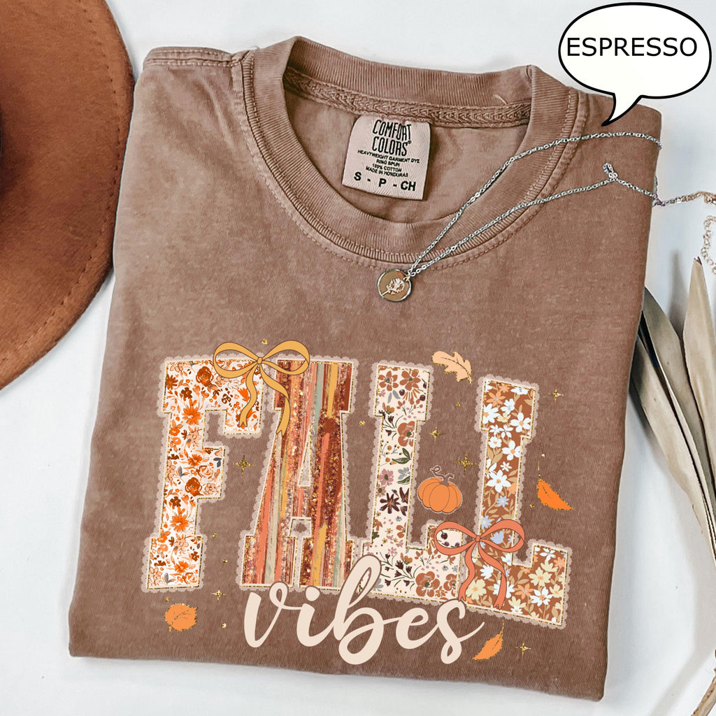 Comfort Colors® Fall Vibes T-Shirt, Autumn Shirt, Fall Season Shirt, Fall Apparel Shirt, Thanksgiving Shirt, Halloween Gift