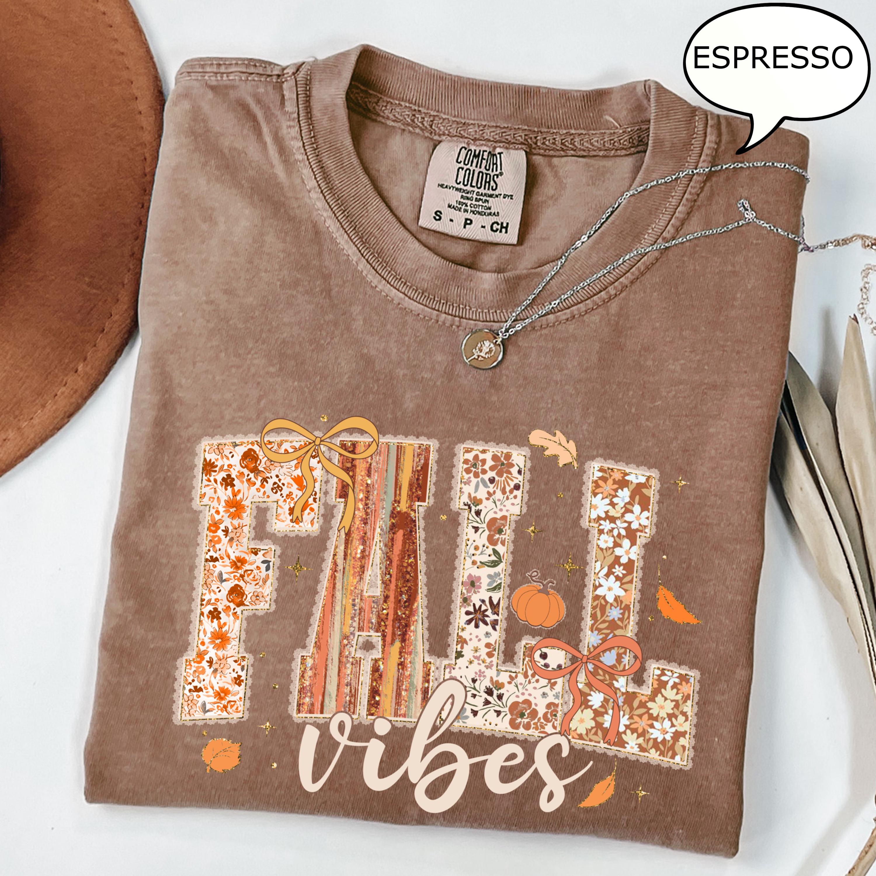 Comfort Colors® Fall Vibes T-Shirt, Autumn Shirt, Fall Season Shirt, Fall Apparel Shirt, Thanksgiving Shirt, Halloween Gift