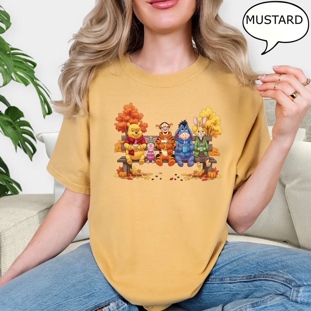 Comfort Colors® Winnie The Pooh Fall T-Shirt, Friends Shirt, Pooh And Co Autumn Shirt, Thanksgiving Shirt