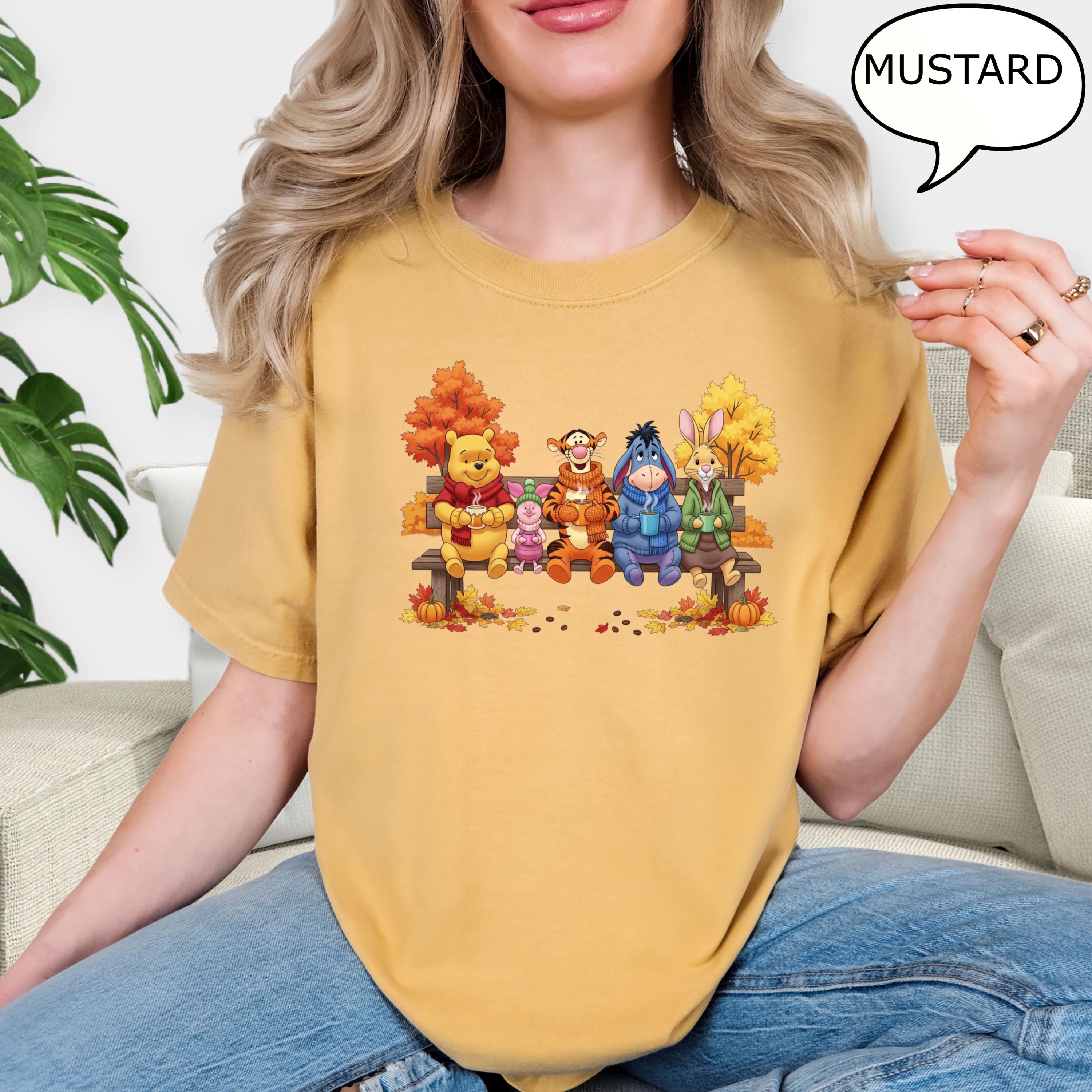 Comfort Colors® Winnie The Pooh Fall T-Shirt, Friends Shirt, Pooh And Co Autumn Shirt, Thanksgiving Shirt