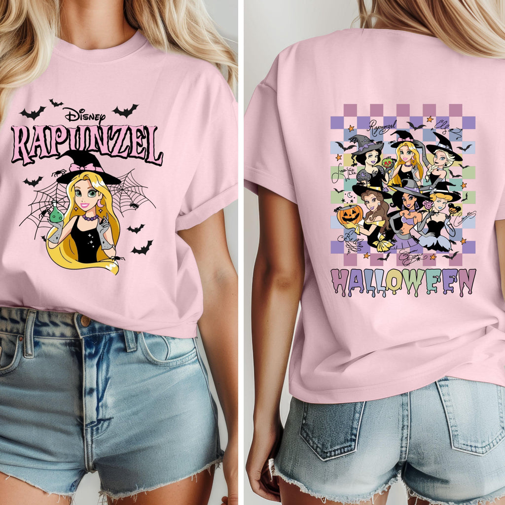 Comfort Colors® Princess Witches T-Shirt, Princess Halloween Shirt, Elsa Rapunzel Belle Snow White Jasmine Halloween Shirts