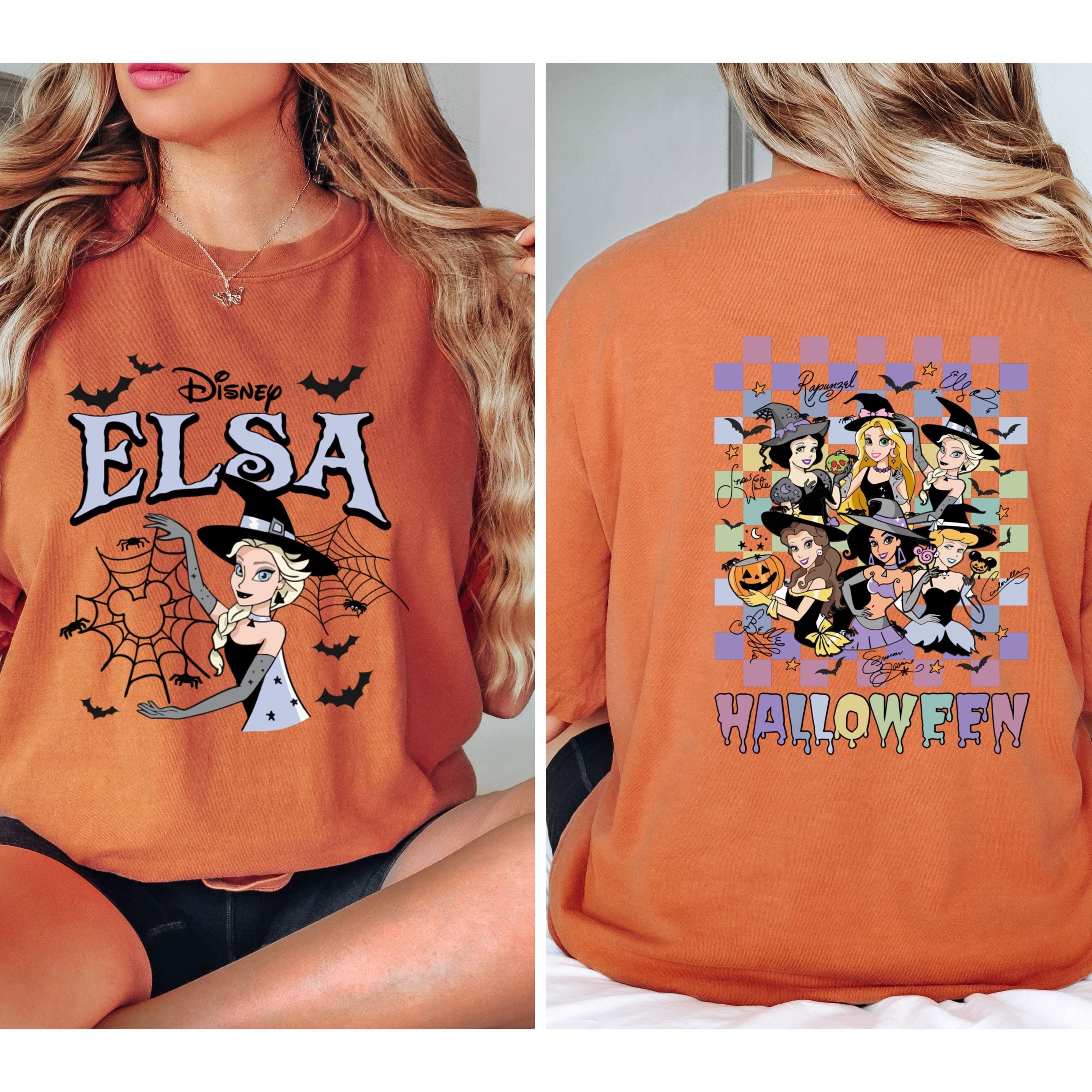 Comfort Colors® Princess Witches T-Shirt, Princess Halloween Shirt, Elsa Rapunzel Belle Snow White Jasmine Halloween Shirts
