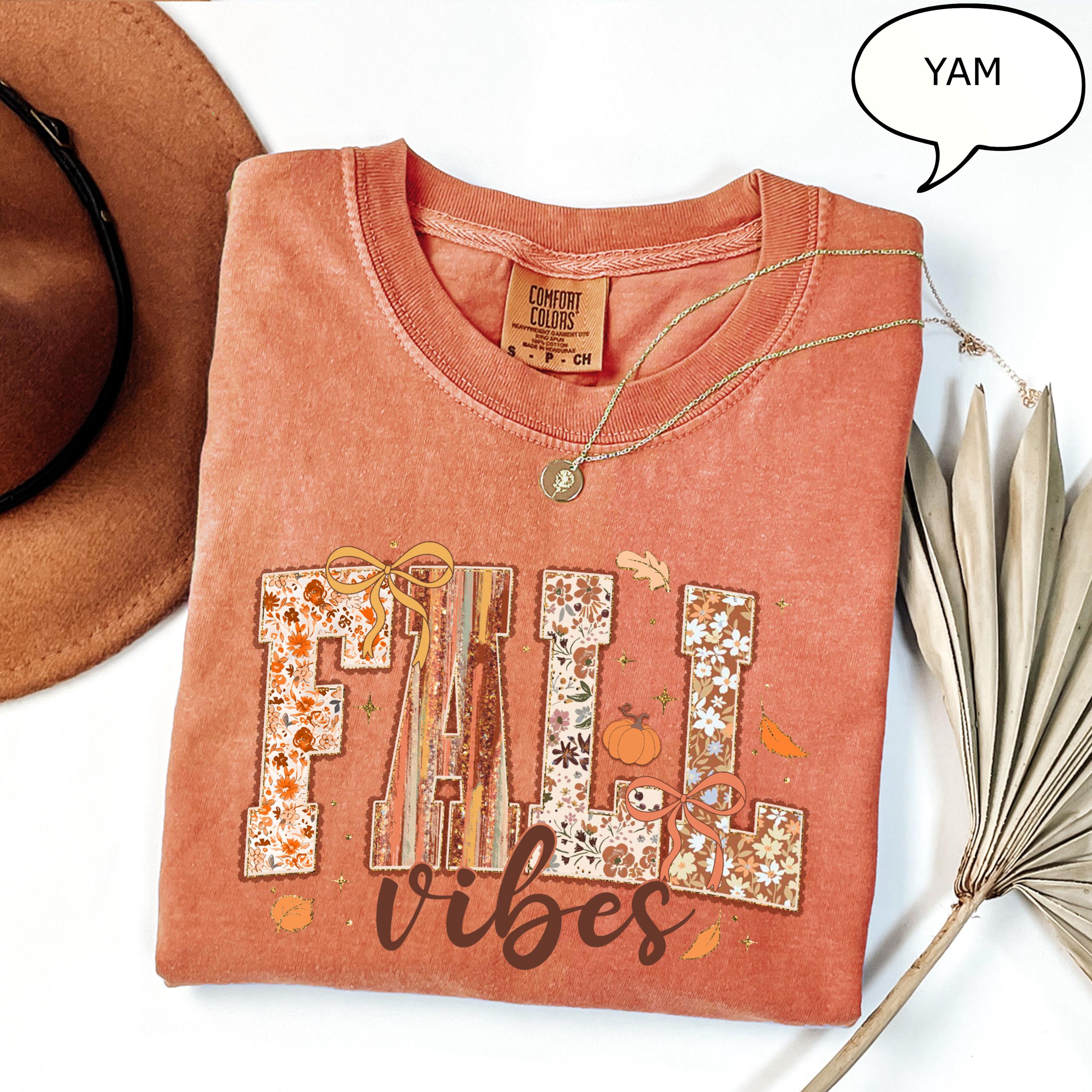 Comfort Colors® Fall Vibes T-Shirt, Autumn Shirt, Fall Season Shirt, Fall Apparel Shirt, Thanksgiving Shirt, Halloween Gift