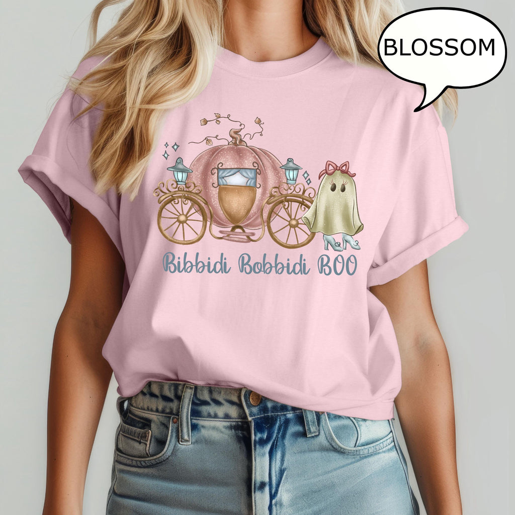 Comfort Colors® Bibbidi Bobbidi Boo Halloween Shirt, Cinderella Halloween Shirt, Princess Ghost Shirt, Pumpkin Car Shirt