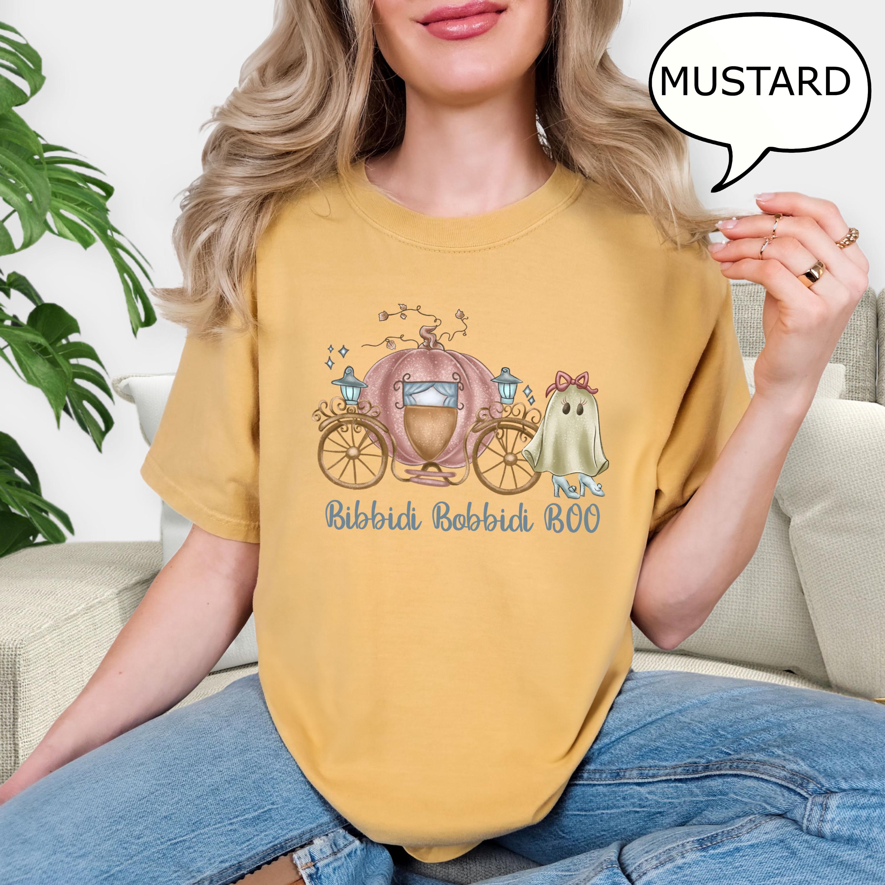 Comfort Colors® Bibbidi Bobbidi Boo Halloween Shirt, Cinderella Halloween Shirt, Princess Ghost Shirt, Pumpkin Car Shirt