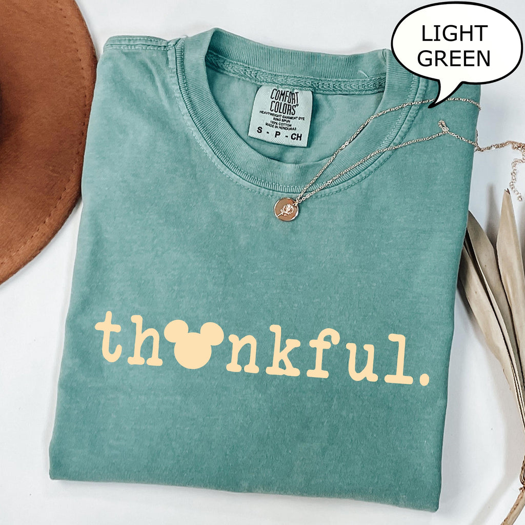 Comfort Colors® Mickey Thankful T-Shirt, 2026 Thanksgiving Shirt, Happy Thankful Shirt, Thanksgiving T-Shirt, Thanksgiving Shirt
