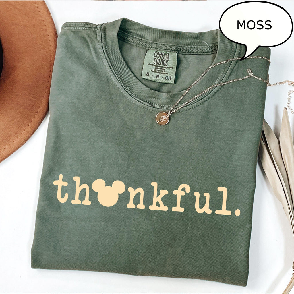 Comfort Colors® Mickey Thankful T-Shirt, 2026 Thanksgiving Shirt, Happy Thankful Shirt, Thanksgiving T-Shirt, Thanksgiving Shirt