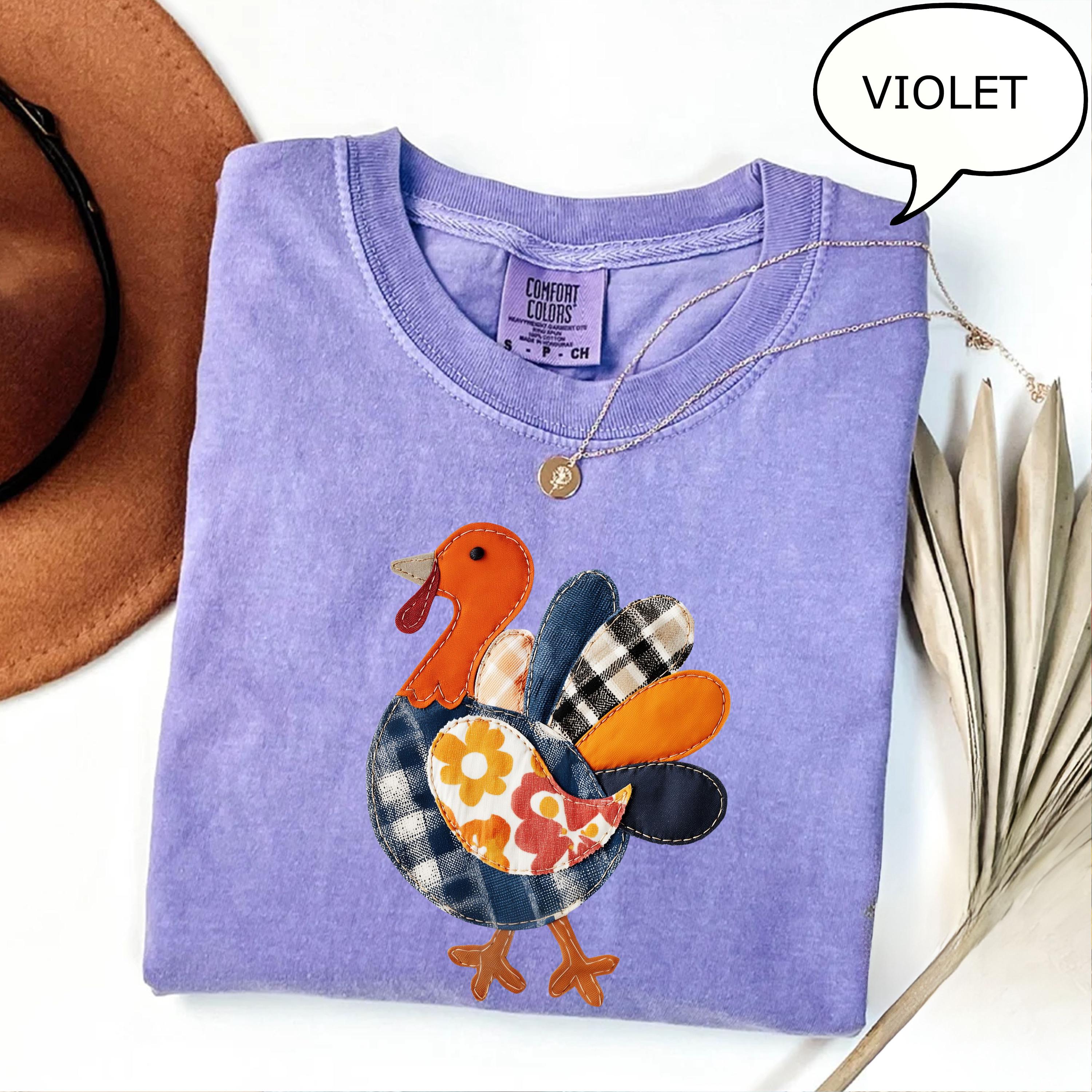 Comfort Colors® Patchwork Turkey T-Shirt, Thanksgiving Shirt, Thanksgiving Turkey Shirt, Fall Woman Shirt, Thanksgiving Gift