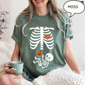 Comfort Colors® Skeleton Halloween Maternity T-Shirt, Skeleton Pregnant Shirt, Pregnant Halloween Shirt, Pregnancy Announcement T-Shirt