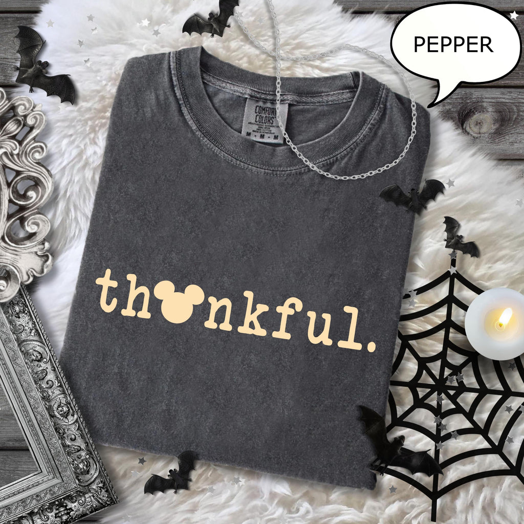 Comfort Colors® Mickey Thankful T-Shirt, 2026 Thanksgiving Shirt, Happy Thankful Shirt, Thanksgiving T-Shirt, Thanksgiving Shirt