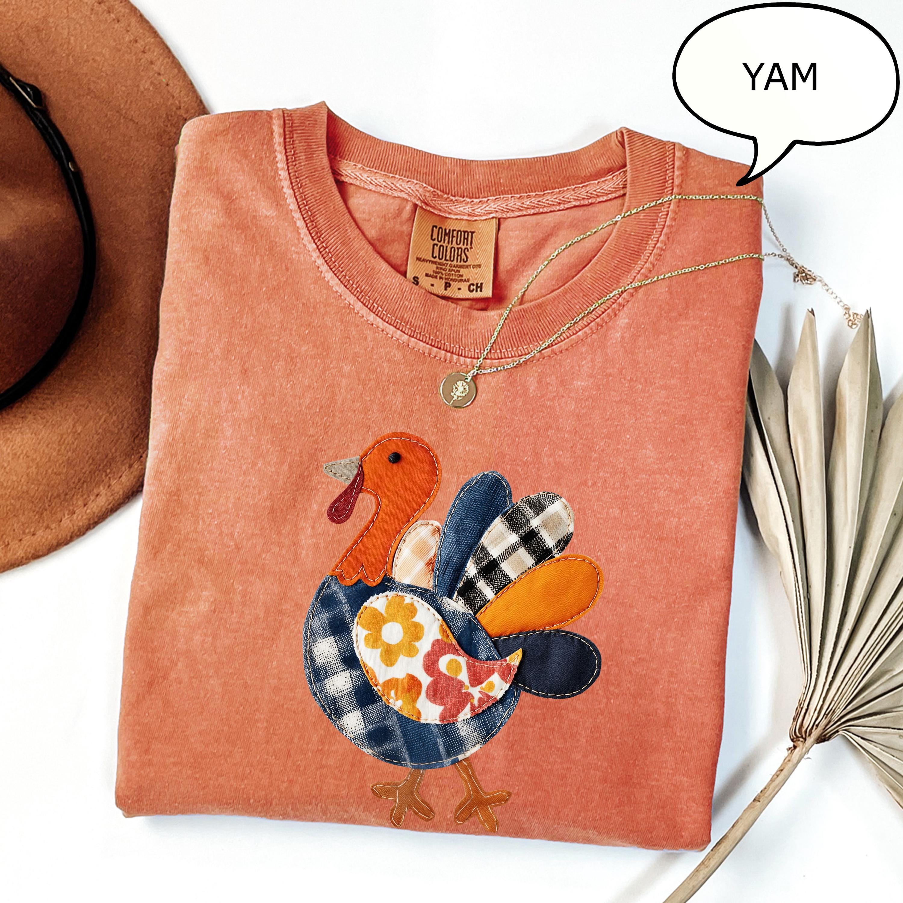 Comfort Colors® Patchwork Turkey T-Shirt, Thanksgiving Shirt, Thanksgiving Turkey Shirt, Fall Woman Shirt, Thanksgiving Gift