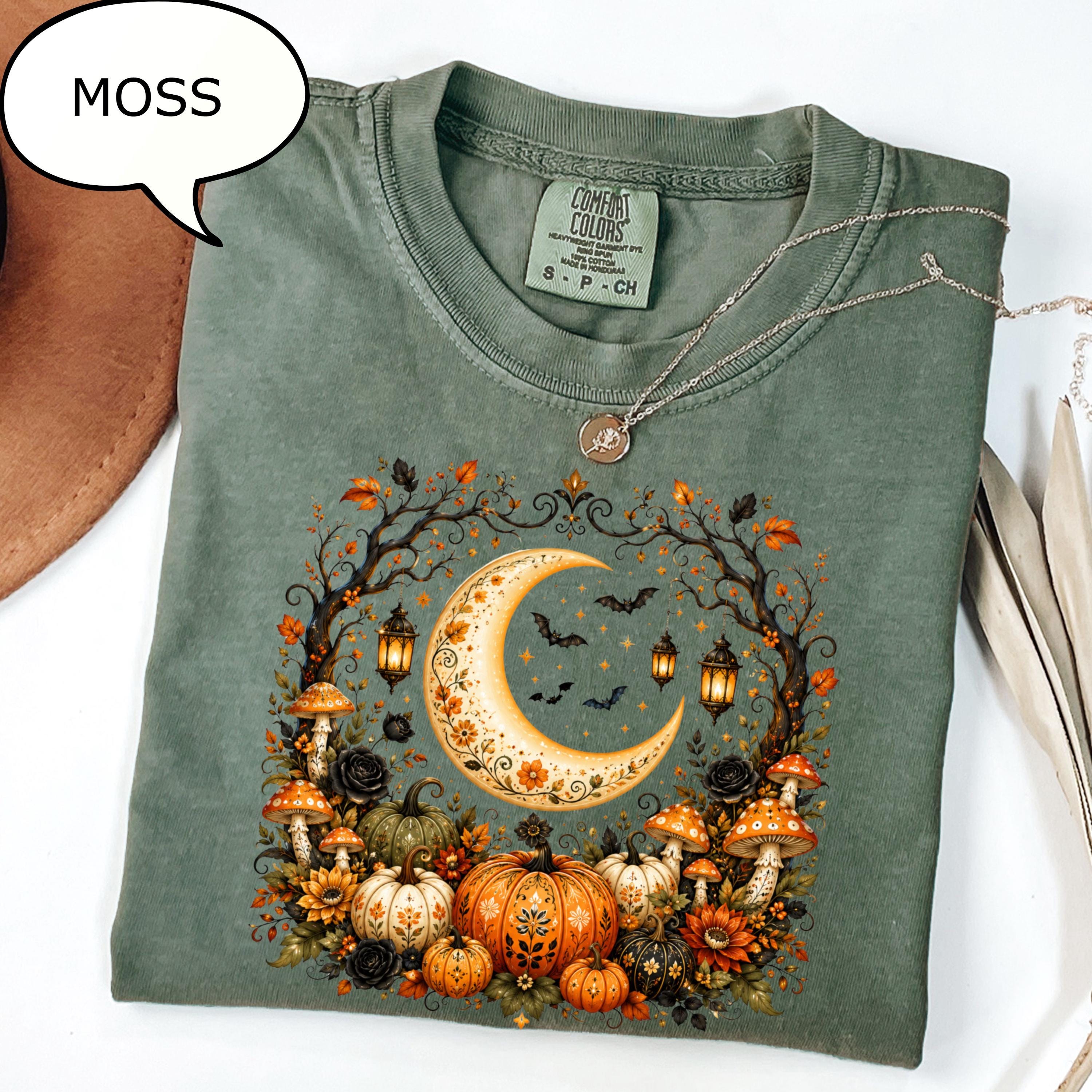 Comfort Colors® Autumn Moon T-Shirt, Fall Moon Shirt, Pumpkin Season Tee