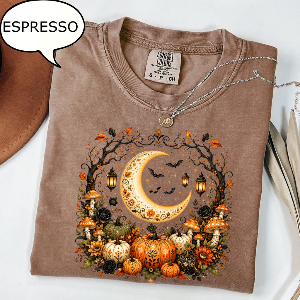 Comfort Colors® Autumn Moon T-Shirt, Fall Moon Shirt, Pumpkin Season Tee