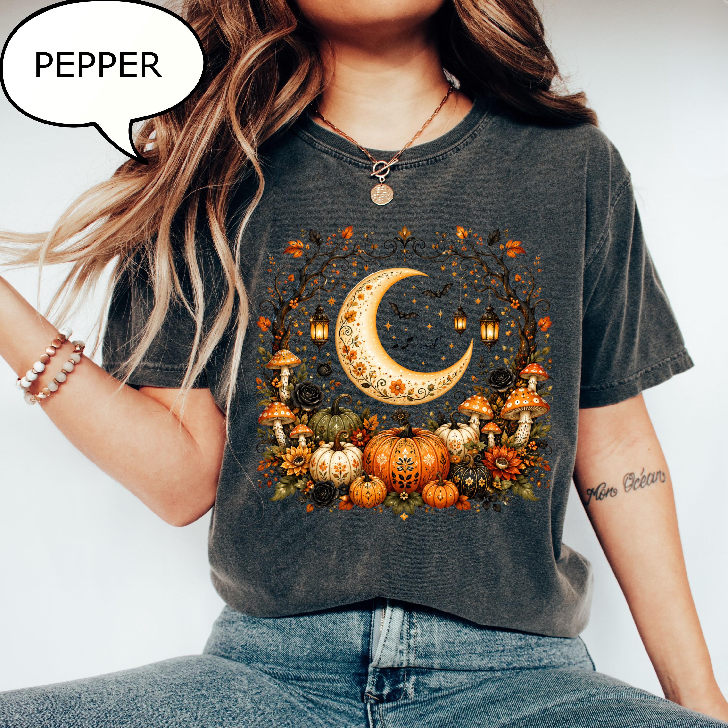 Comfort Colors® Autumn Moon T-Shirt, Fall Moon Shirt, Pumpkin Season Tee