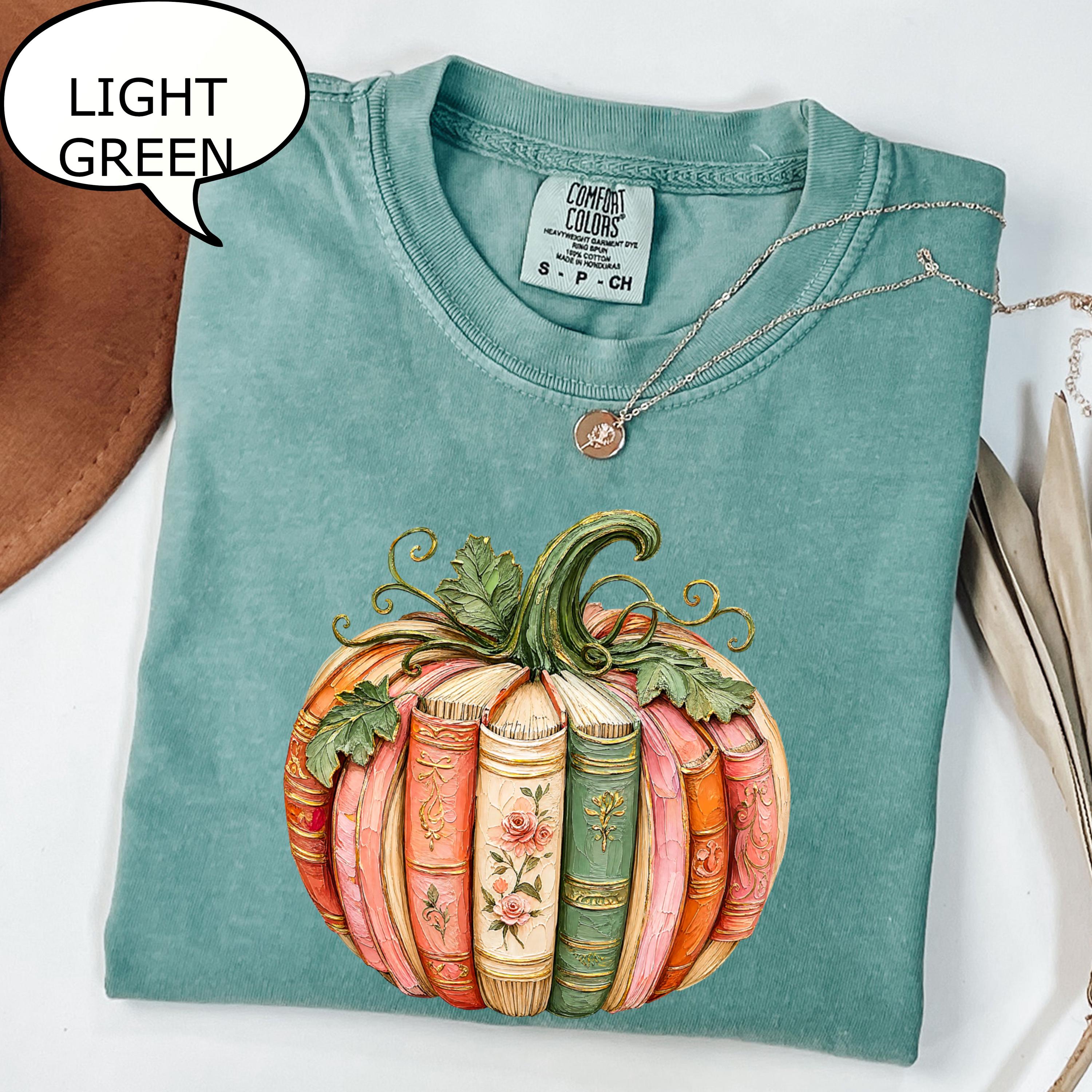 Comfort Colors® Pumpkin Book T-Shirt, Book Lover Fall Gift, Autumn Teacher Shirt