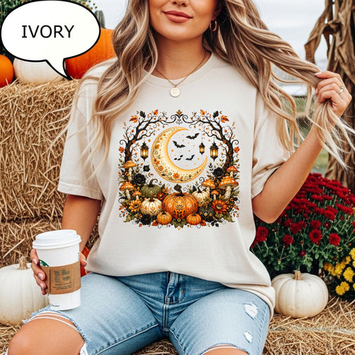 Comfort Colors® Autumn Moon T-Shirt, Fall Moon Shirt, Pumpkin Season Tee