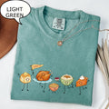 Comfort Colors® Thanksgiving Doodle T-Shirt, Happy Thankful Shirt, Pie Coffee Turkey Food Shirt